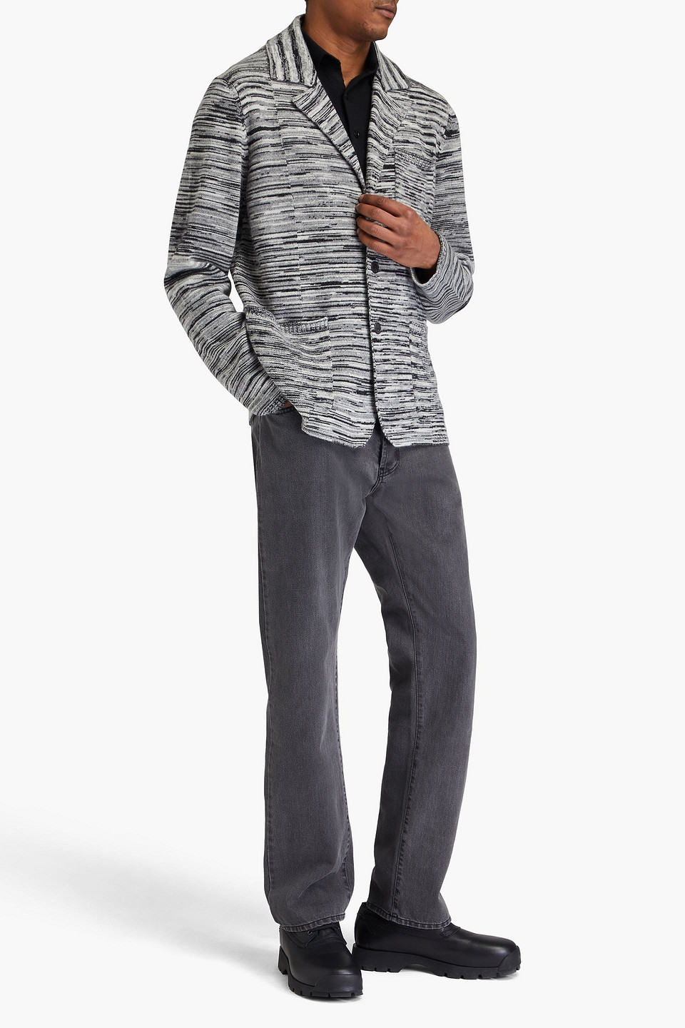 Missoni Space-dyed Cashmere Blazer In Gray