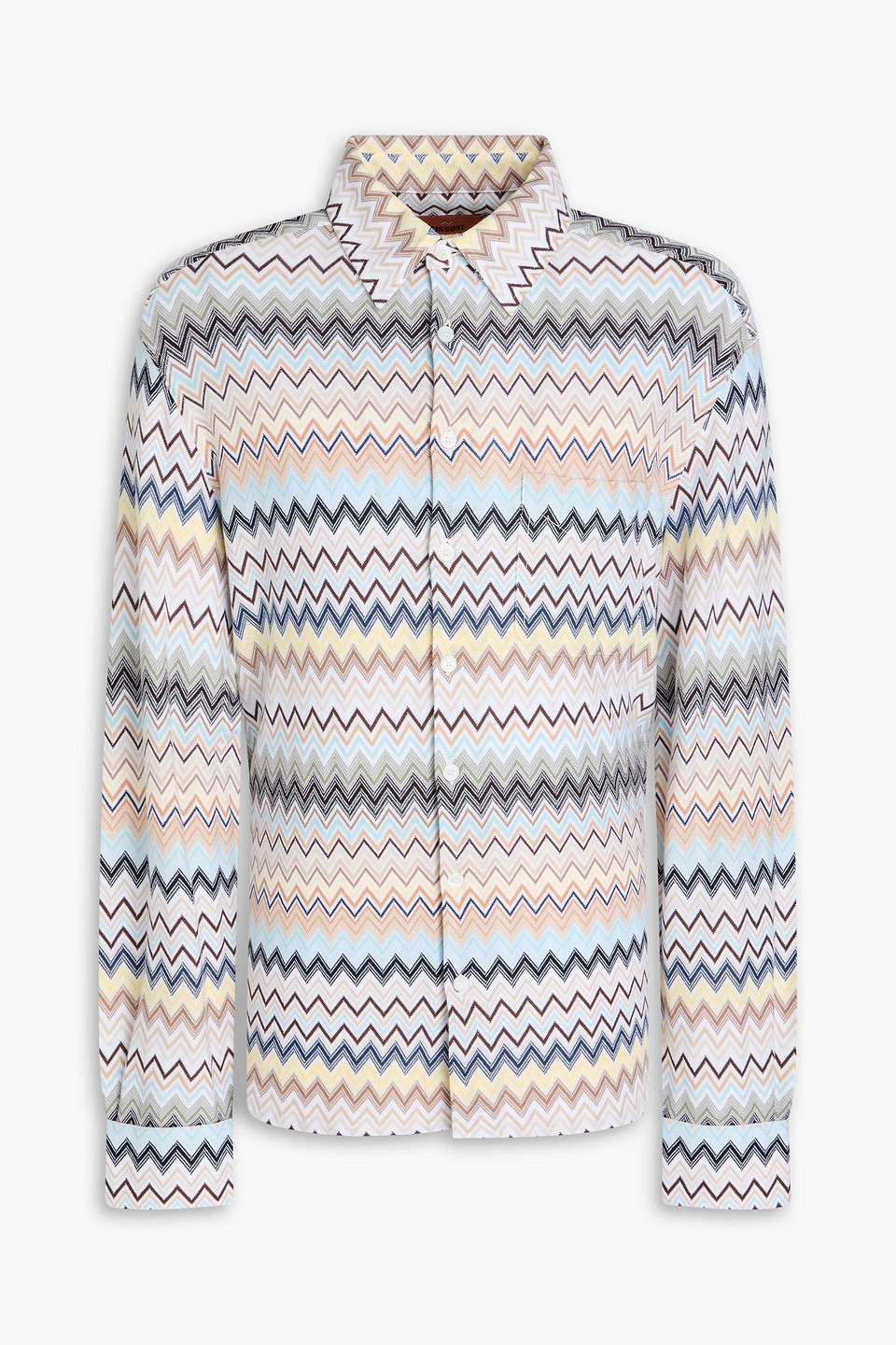 Crochet-knit cotton shirt