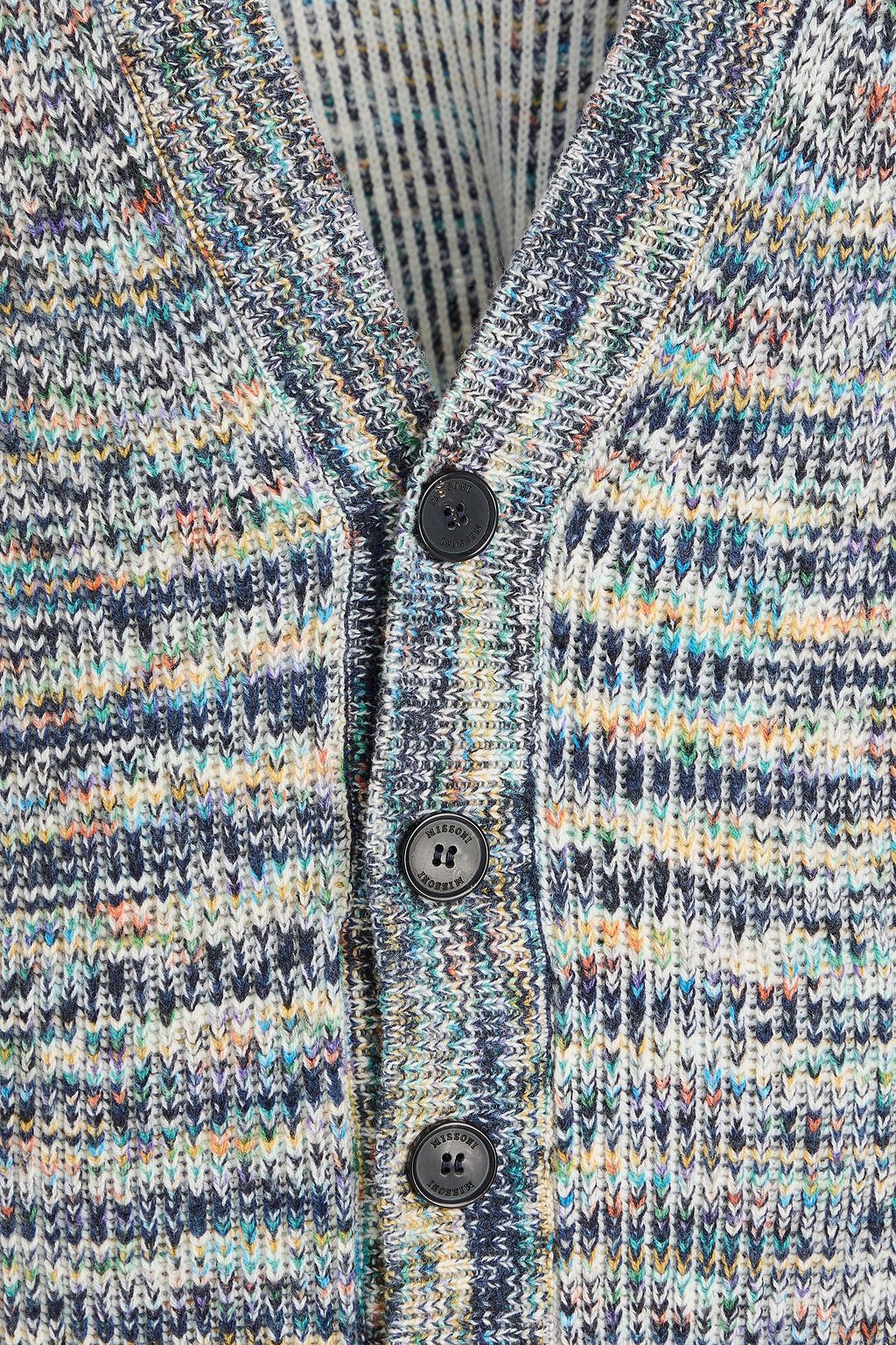 MISSONI كارديغان مضلّع من مزيج الصوف والكشمير مغزول بلونين