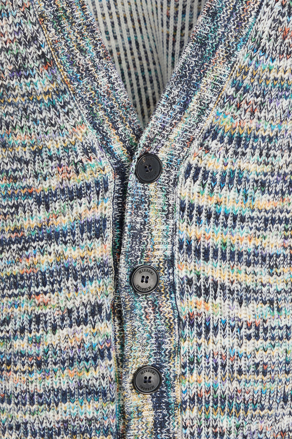 Missoni Marled Ribbed Cashmere And Wool-blend Cardigan In Blue