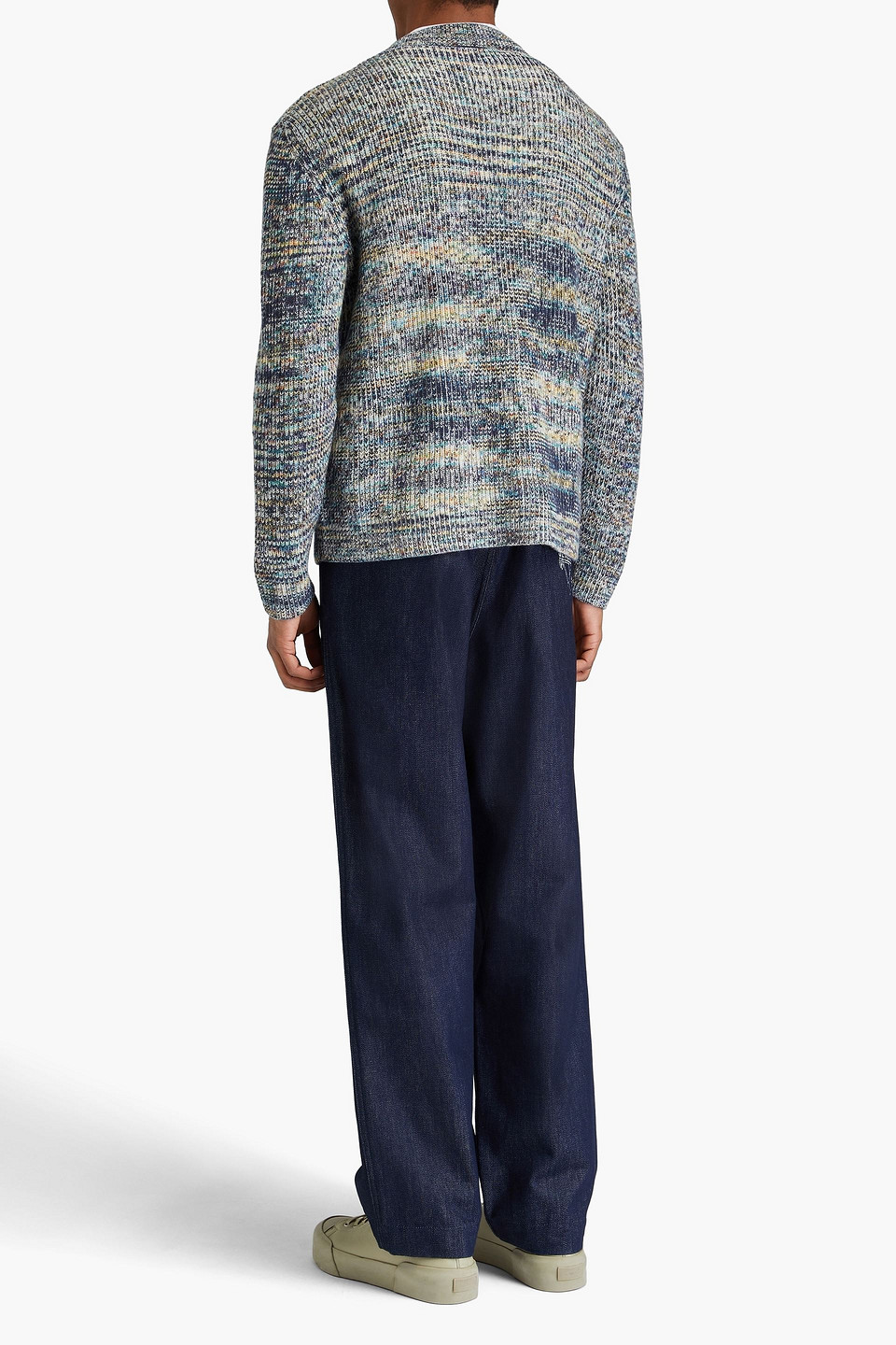 Missoni Marled Ribbed Cashmere And Wool-blend Cardigan In Blue