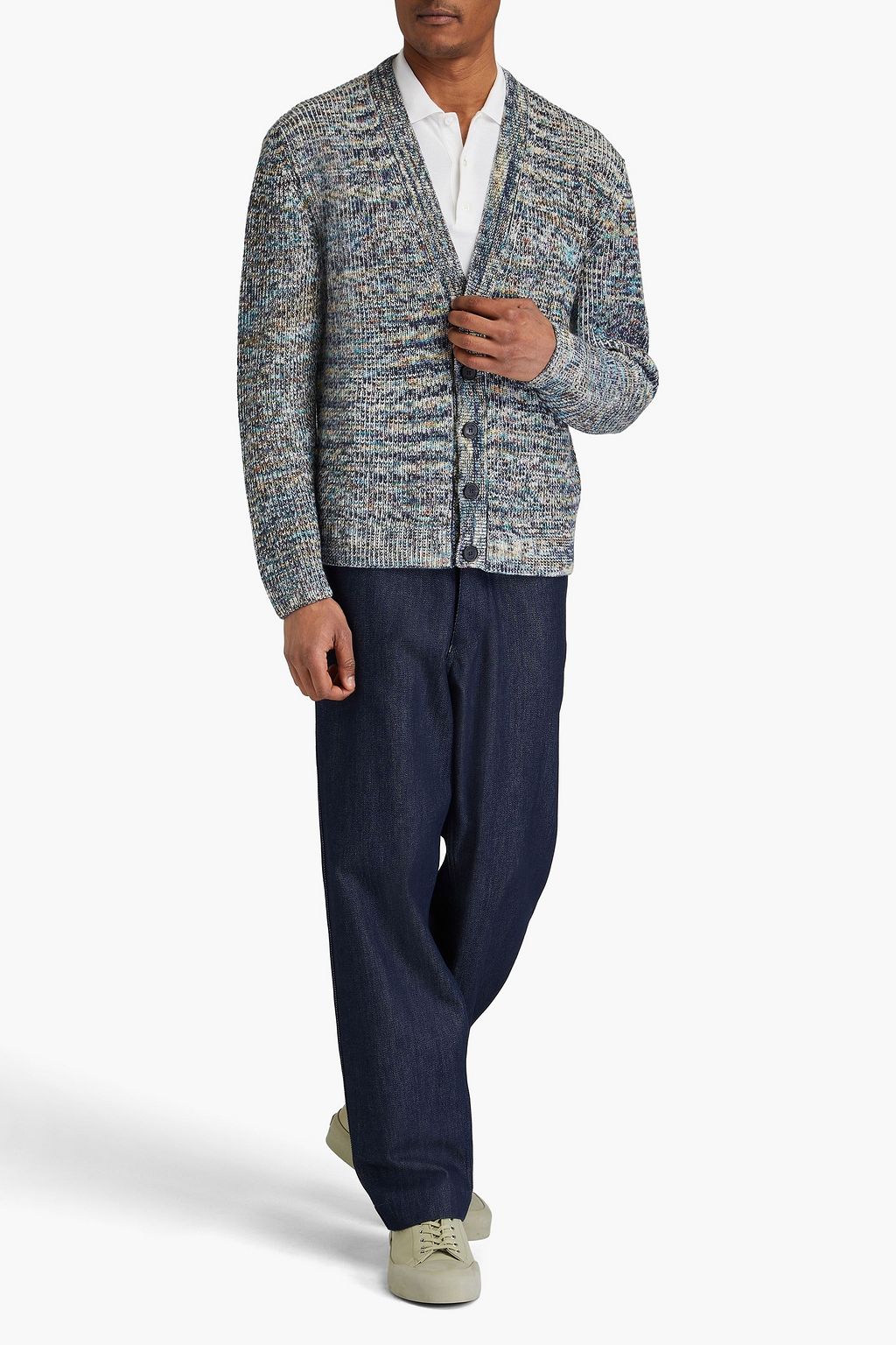 MISSONI كارديغان مضلّع من مزيج الصوف والكشمير مغزول بلونين