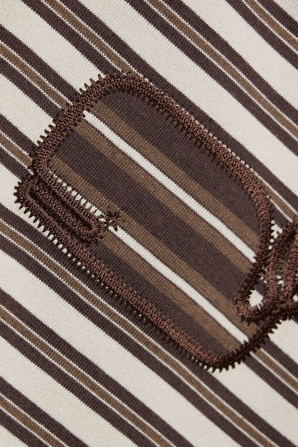 THOM BROWNE Appliquéd striped cotton-jersey polo shirt