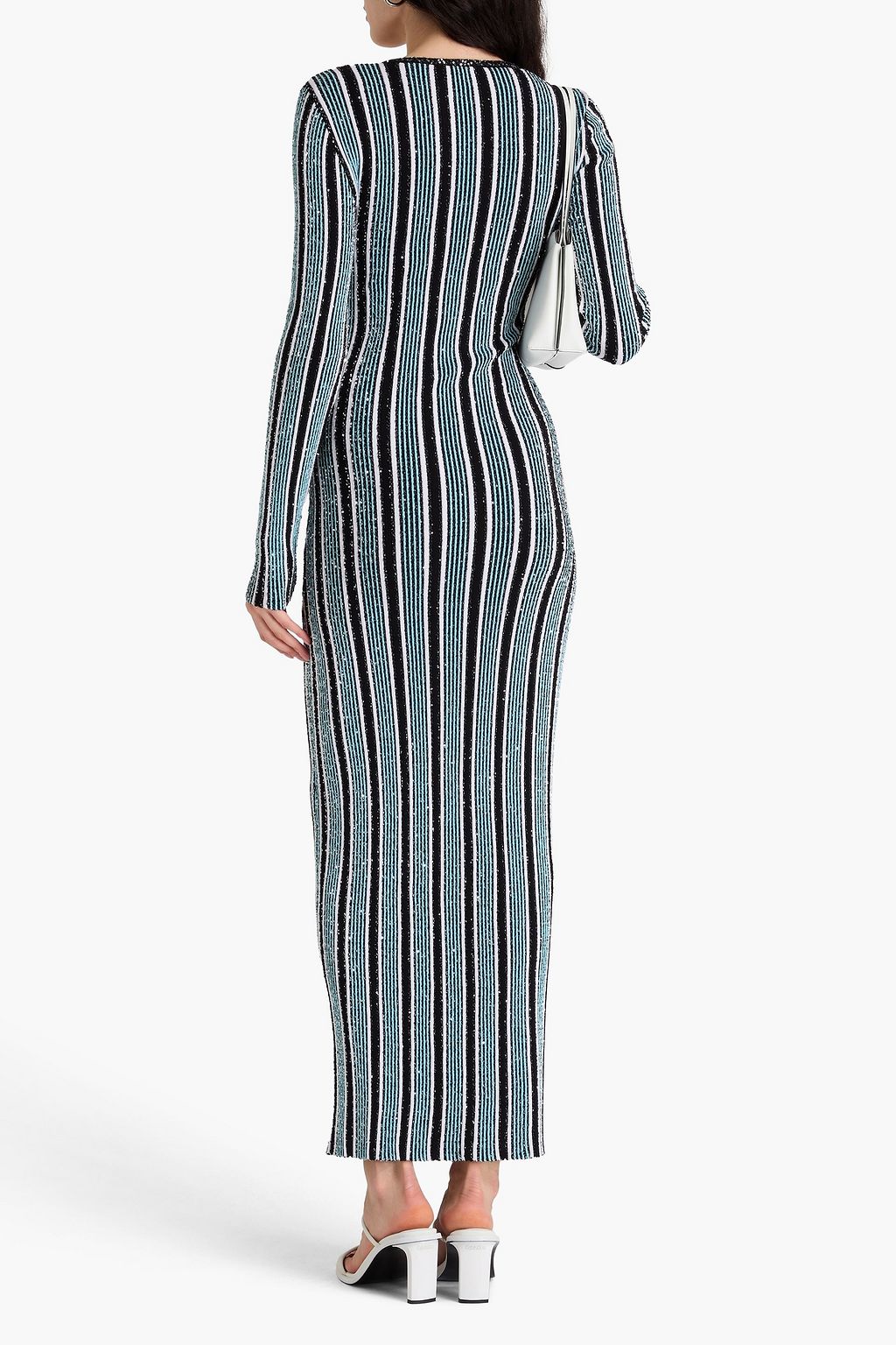 MISSONI فستان طويل مخطط بحبكة مضلّعة ومزركش