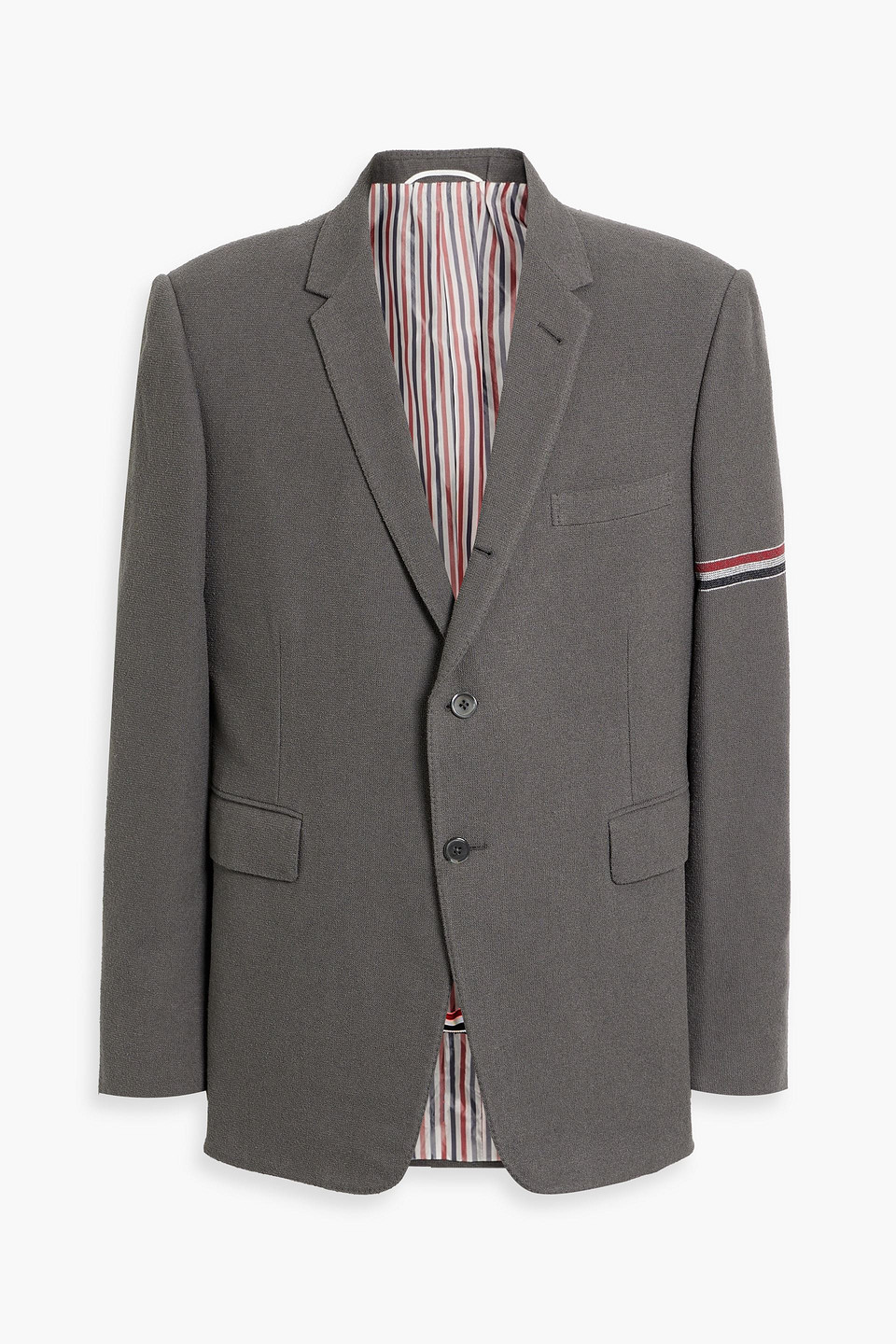 Thom Browne Striped Cotton-blend Blazer In Dark Gray