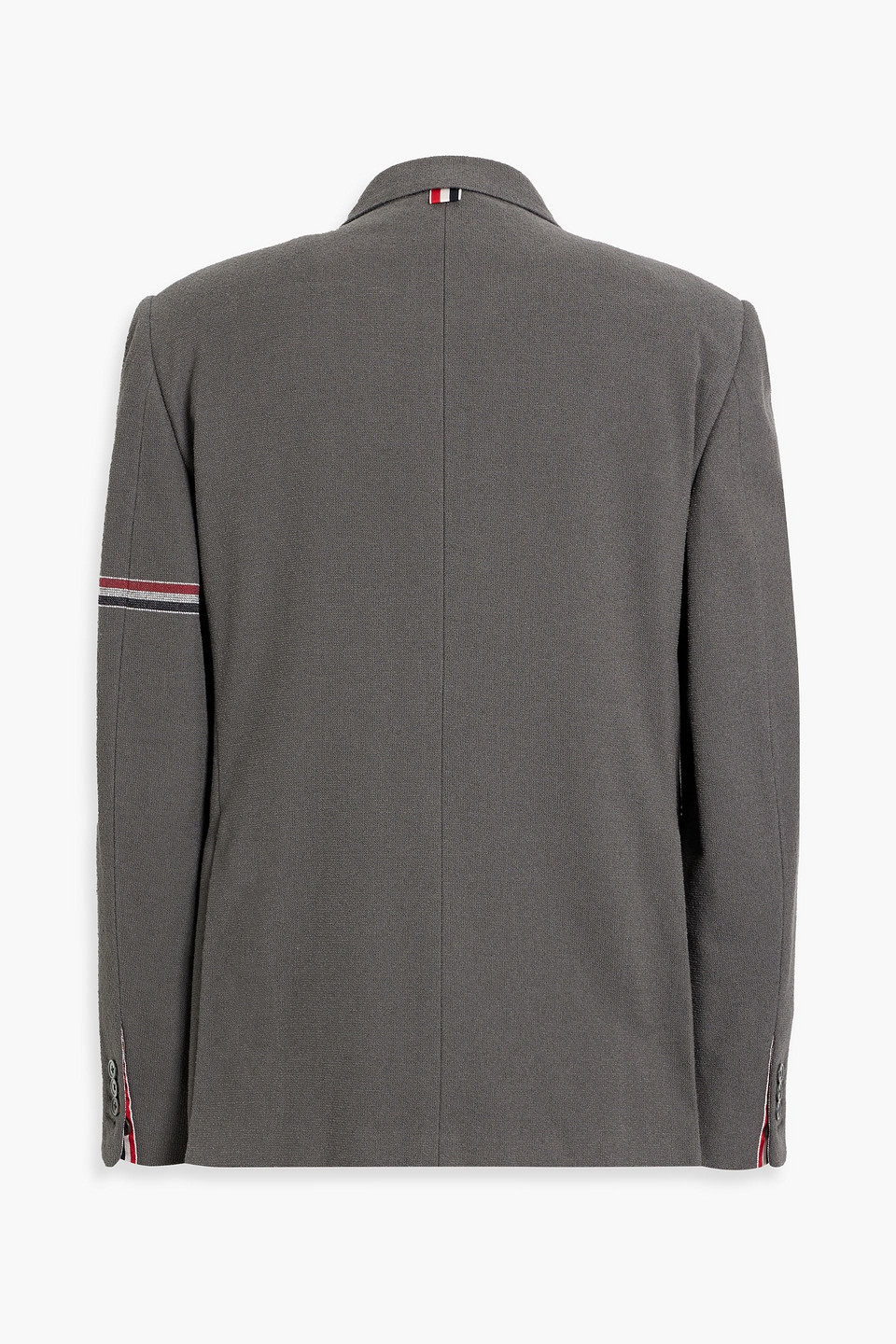 Shop Thom Browne Striped Cotton-blend Blazer In Dark Gray