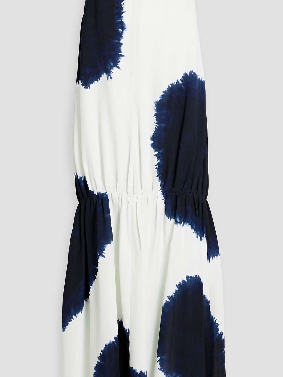 margot strapless printed crepe maxi dress