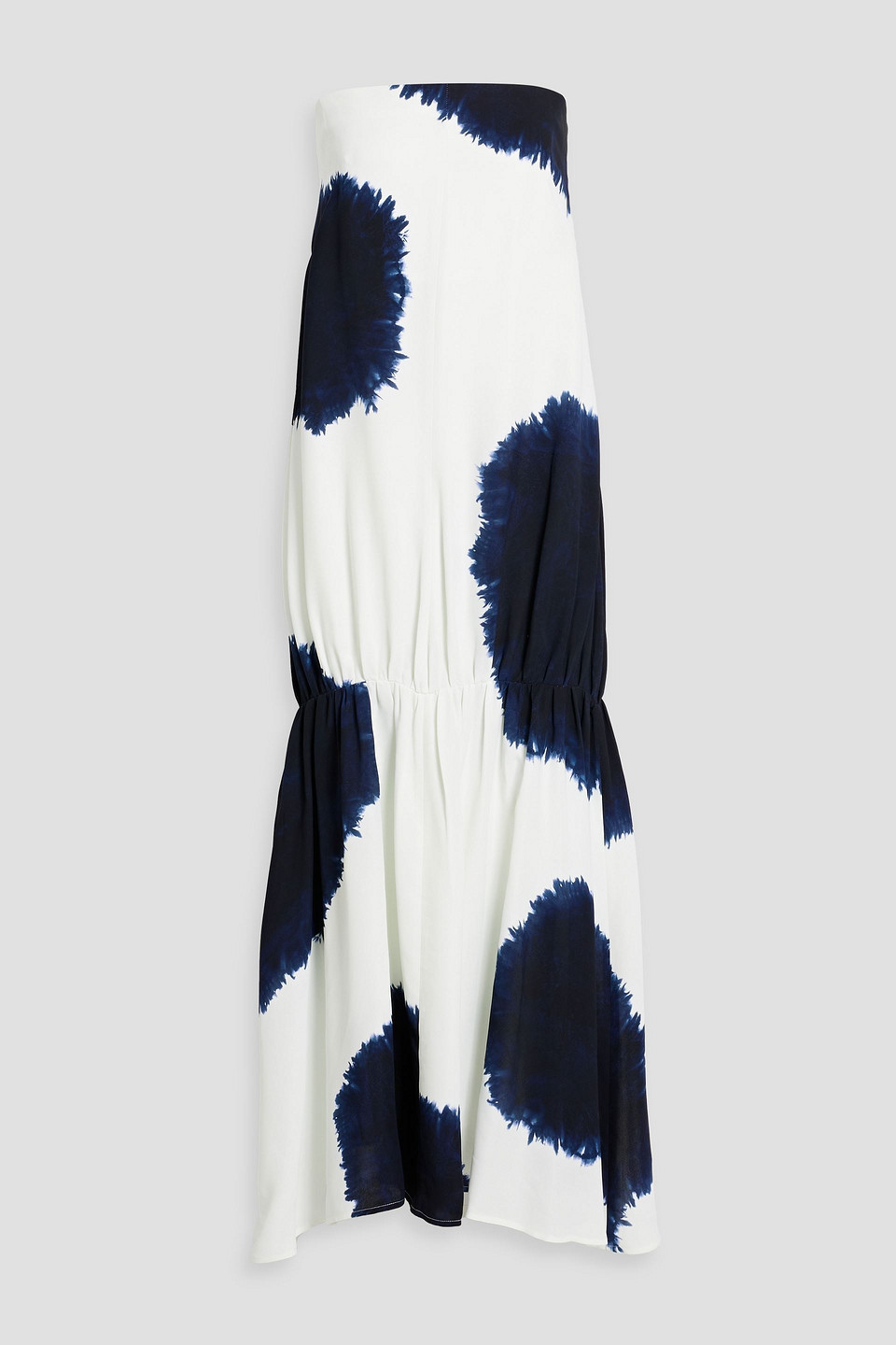 Proenza Schouler Margot Strapless Printed Crepe Maxi Dress In White
