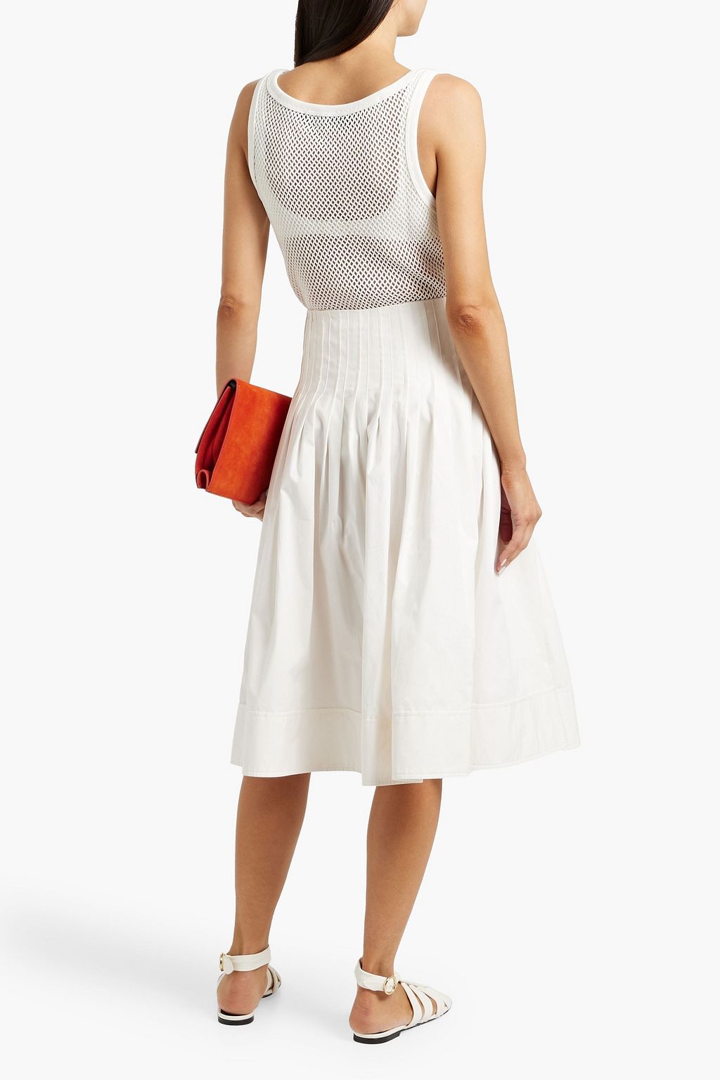 PROENZA SCHOULER Pleated cotton-blend poplin midi wrap skirt