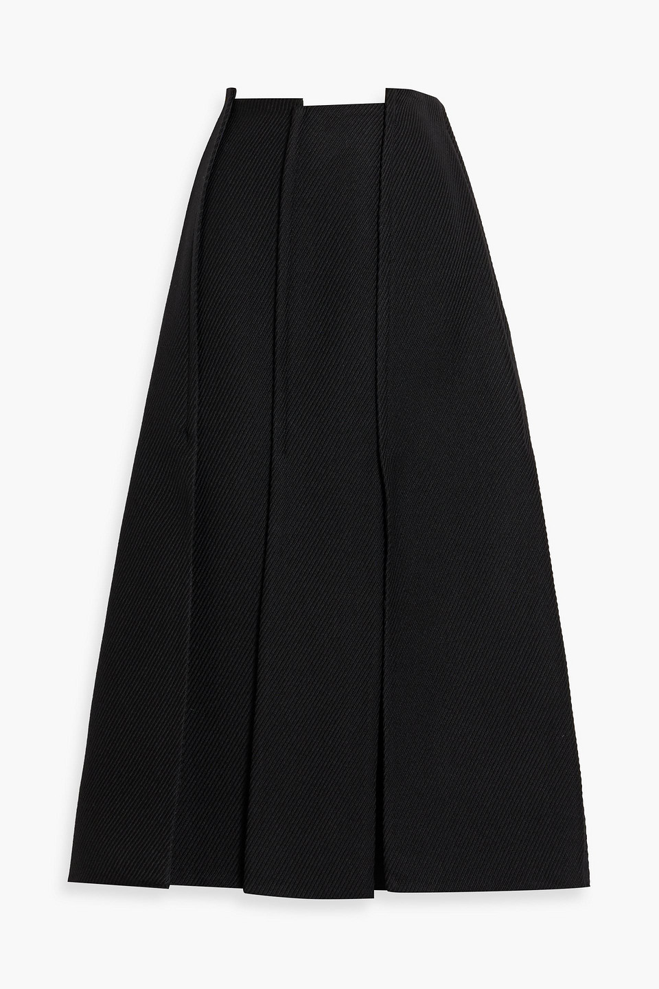 Proenza Schouler Diane Fringed Twill Midi Skirt In Black