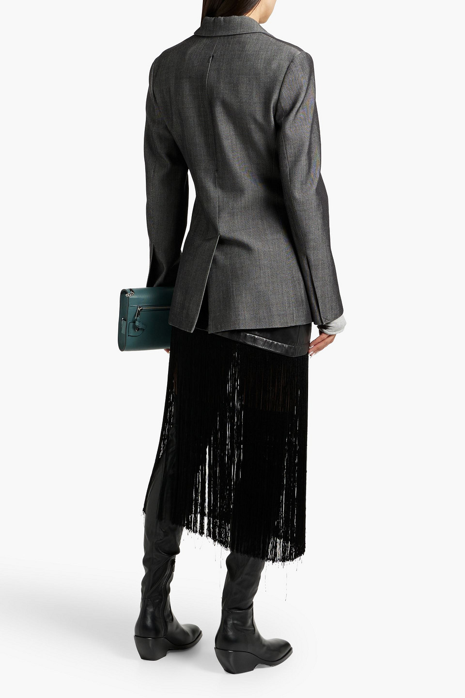 Shop Proenza Schouler Laurie Wool-blend Twill Blazer In Dark Gray