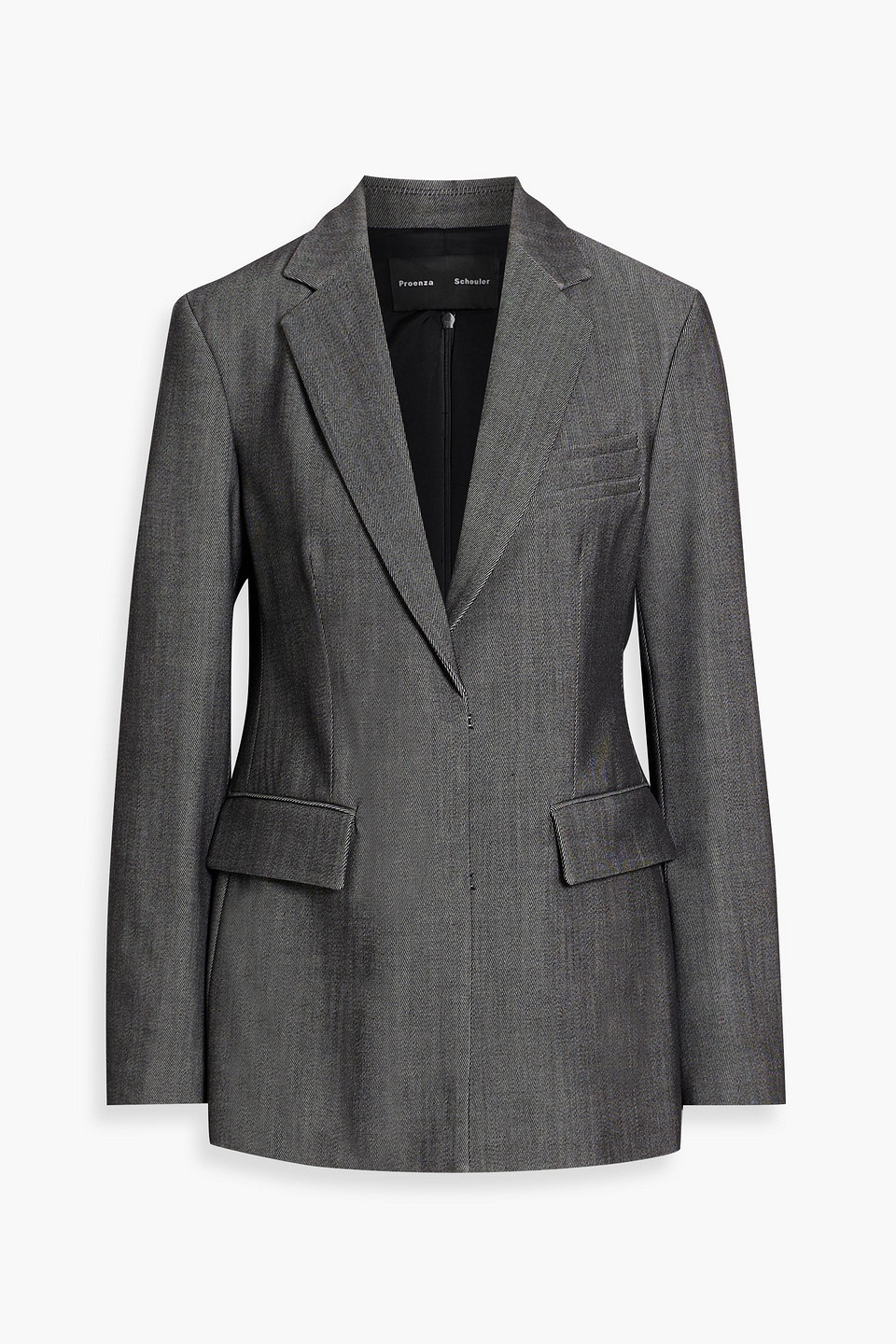 Proenza Schouler Laurie Wool-blend Twill Blazer In Dark Gray
