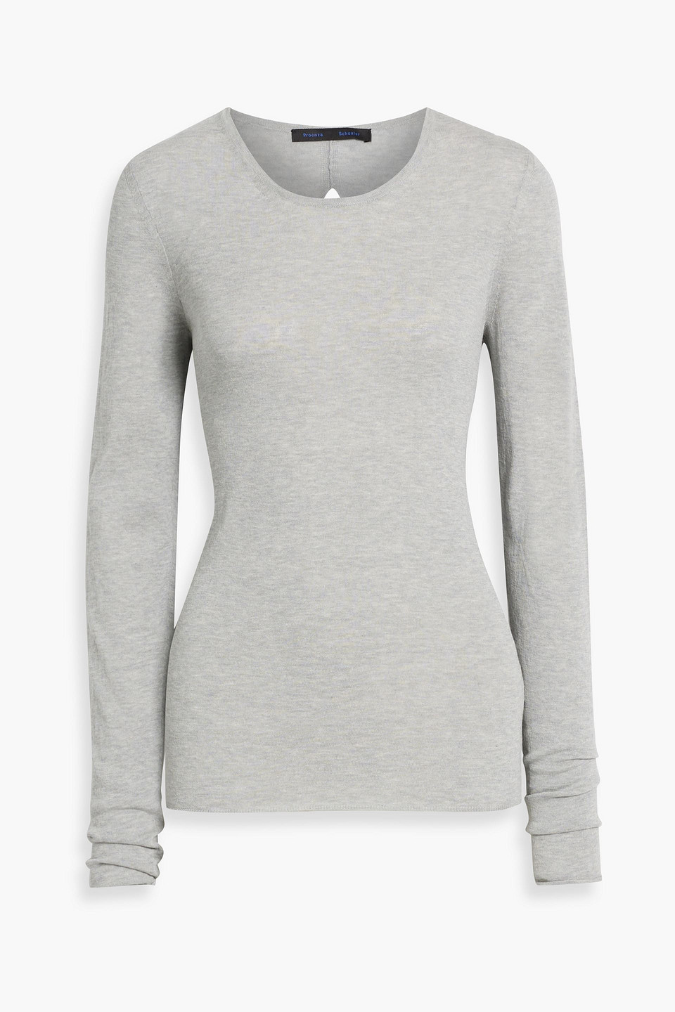 Proenza Schouler Tina Cutout Cotton And Silk-blend Sweater In Light Gray