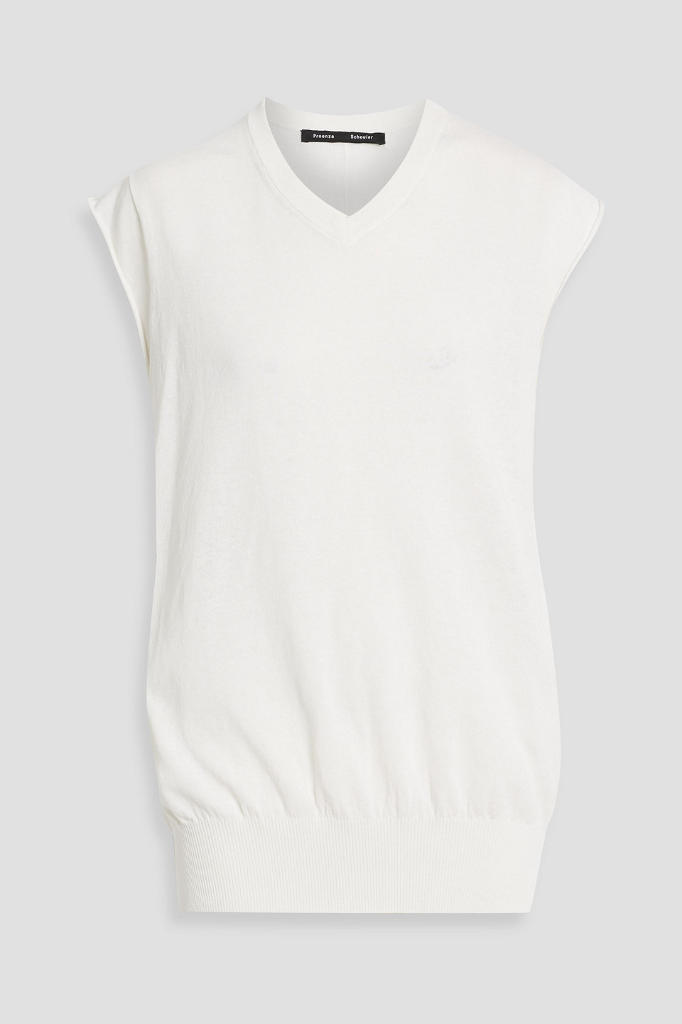 Proenza Schouler Morgan Cotton And Silk-blend Sweater In White