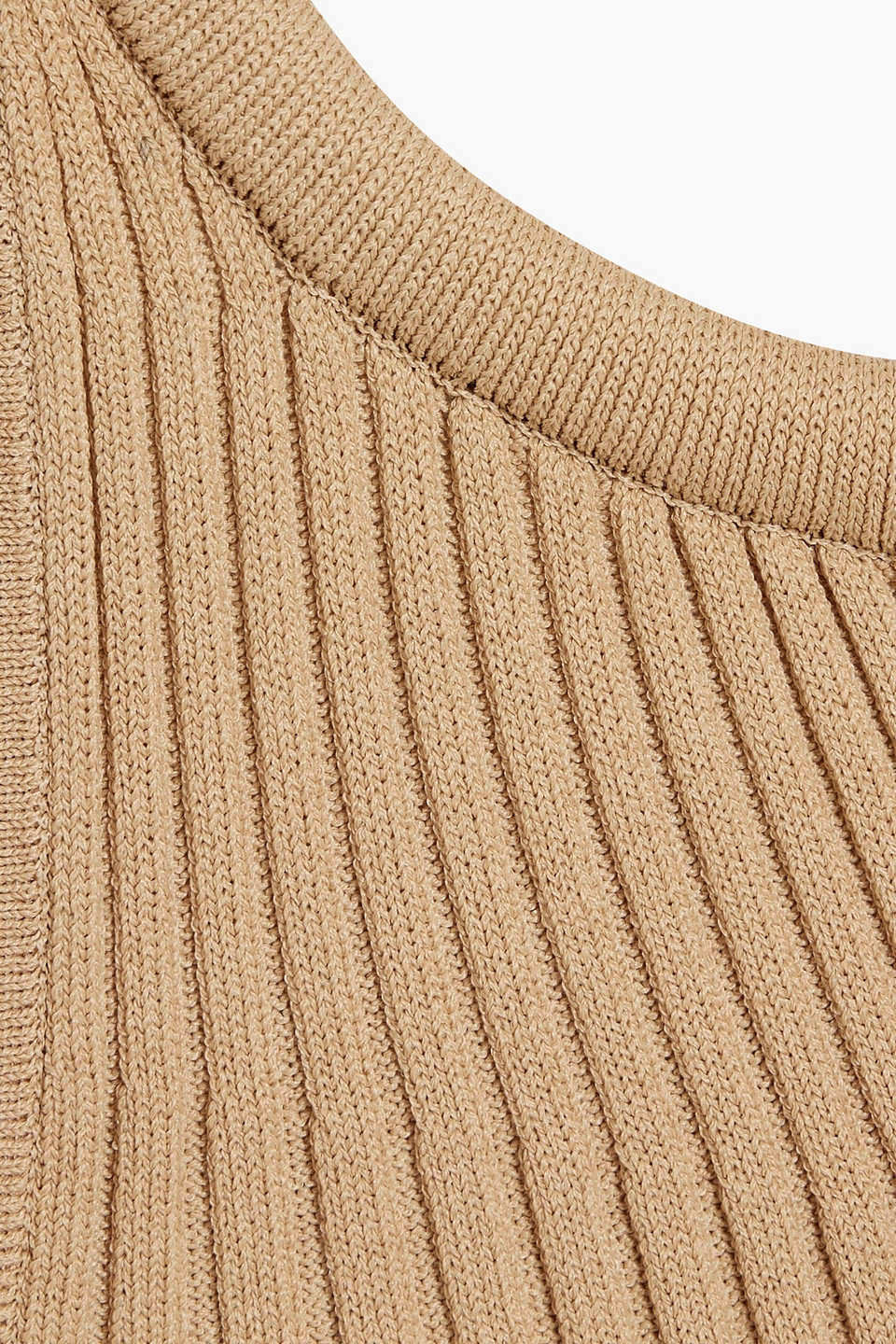 Proenza Schouler Vida Ribbed-knit Midi Dress In Sand