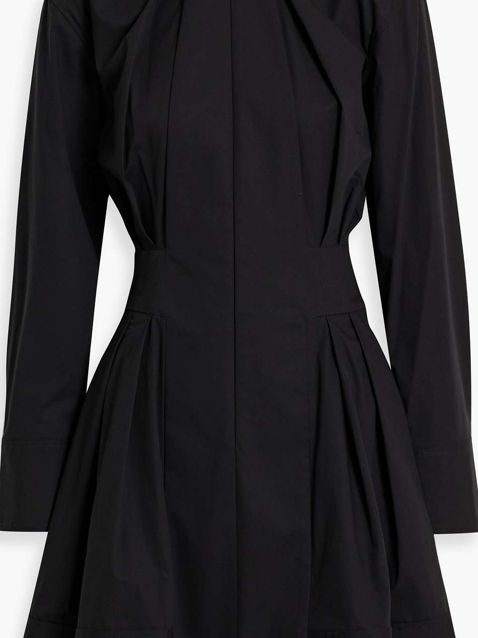 eileen pleated cotton-blend poplin mini dress