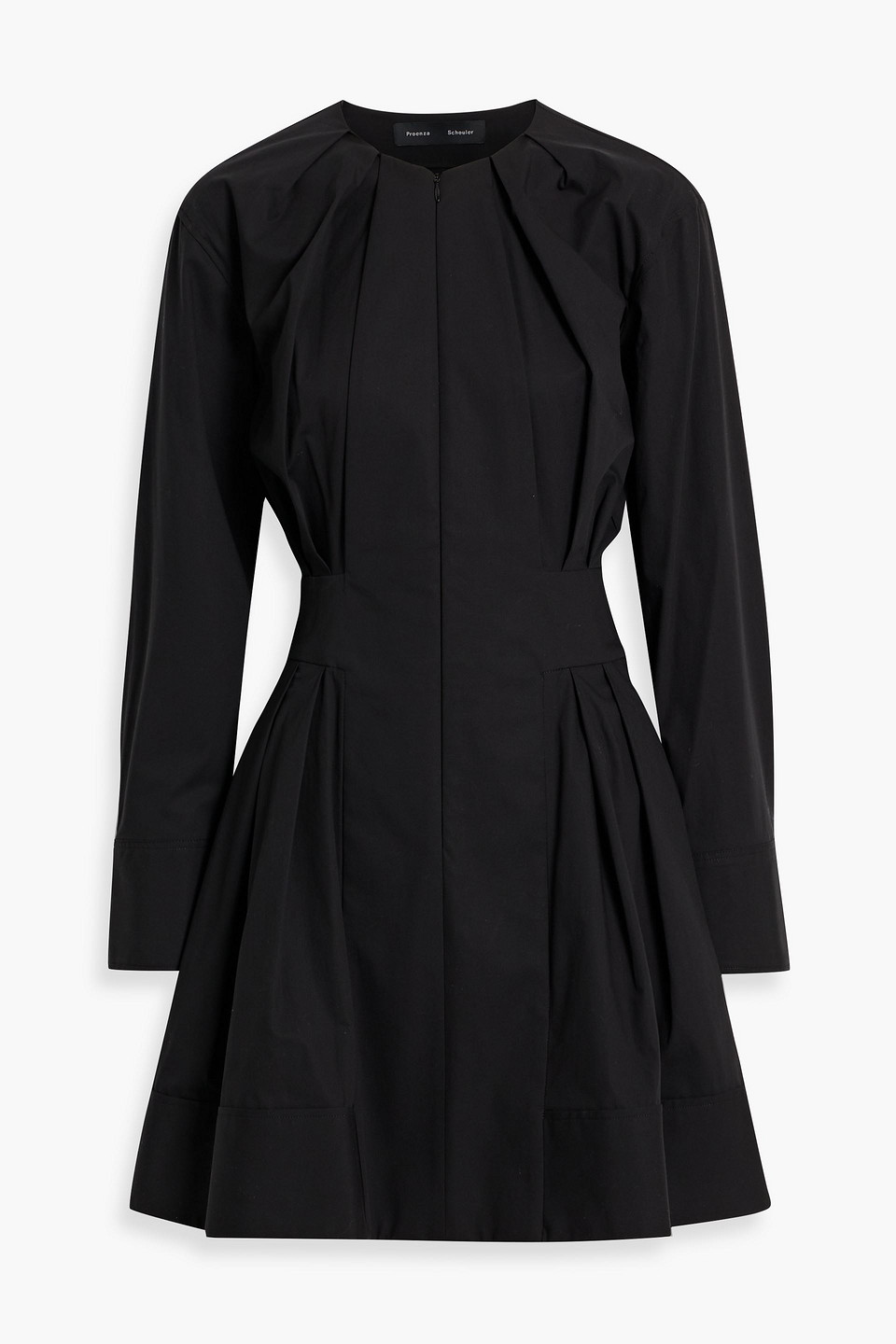 Eileen pleated cotton-blend poplin mini dress