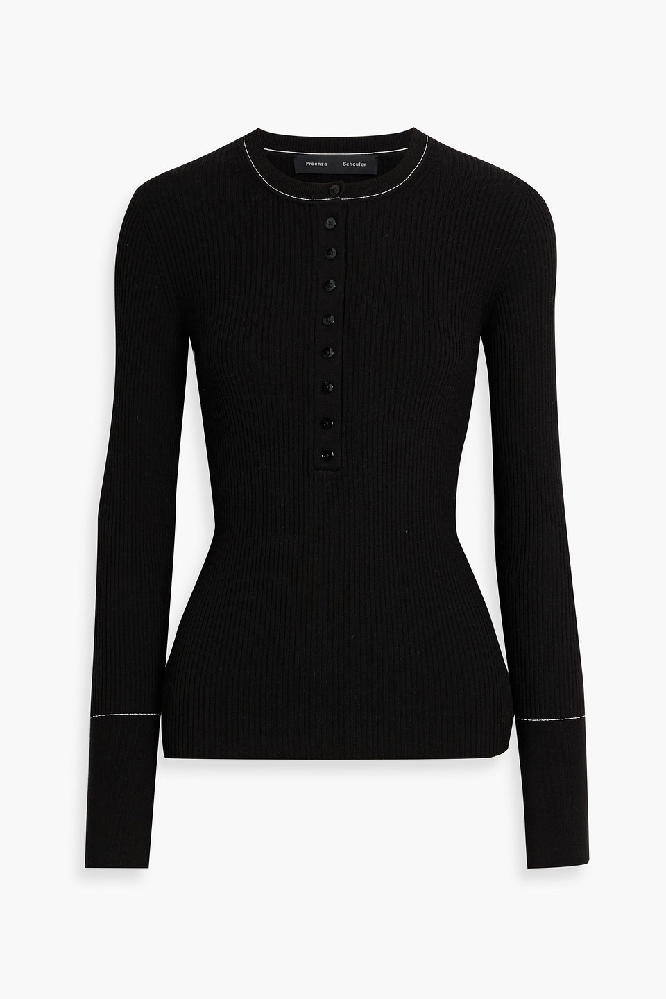 Proenza Schouler Agnes Ribbed Merino Wool-blend Sweater In Black