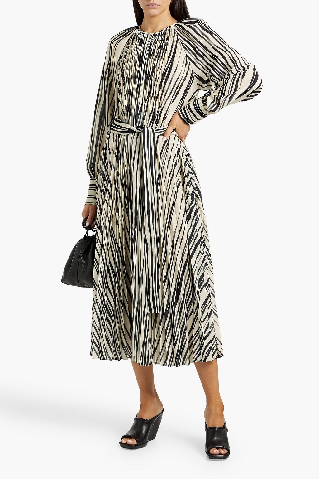 PROENZA SCHOULER Carol pleated printed crepe midi dress
