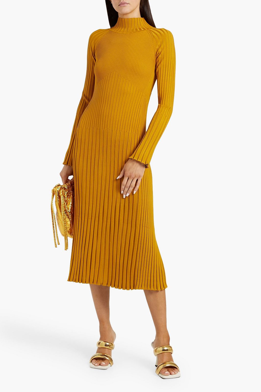 PROENZA SCHOULER Ribbed-knit turtleneck midi dress