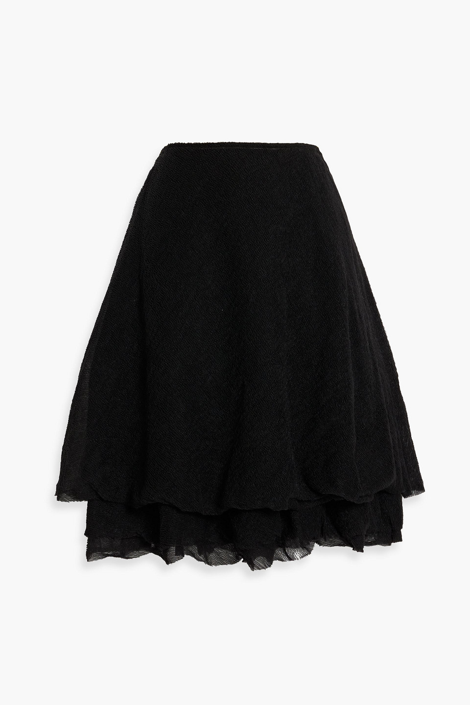 Proenza Schouler Julia Tiered Georgette Mini Skirt In Black