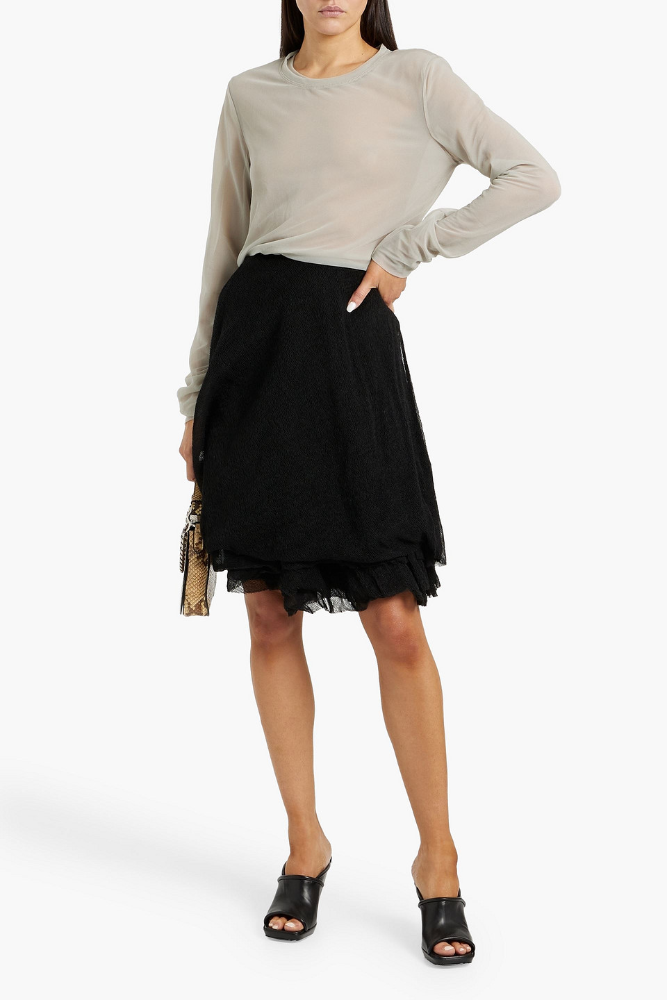Shop Proenza Schouler Julia Tiered Georgette Mini Skirt In Black