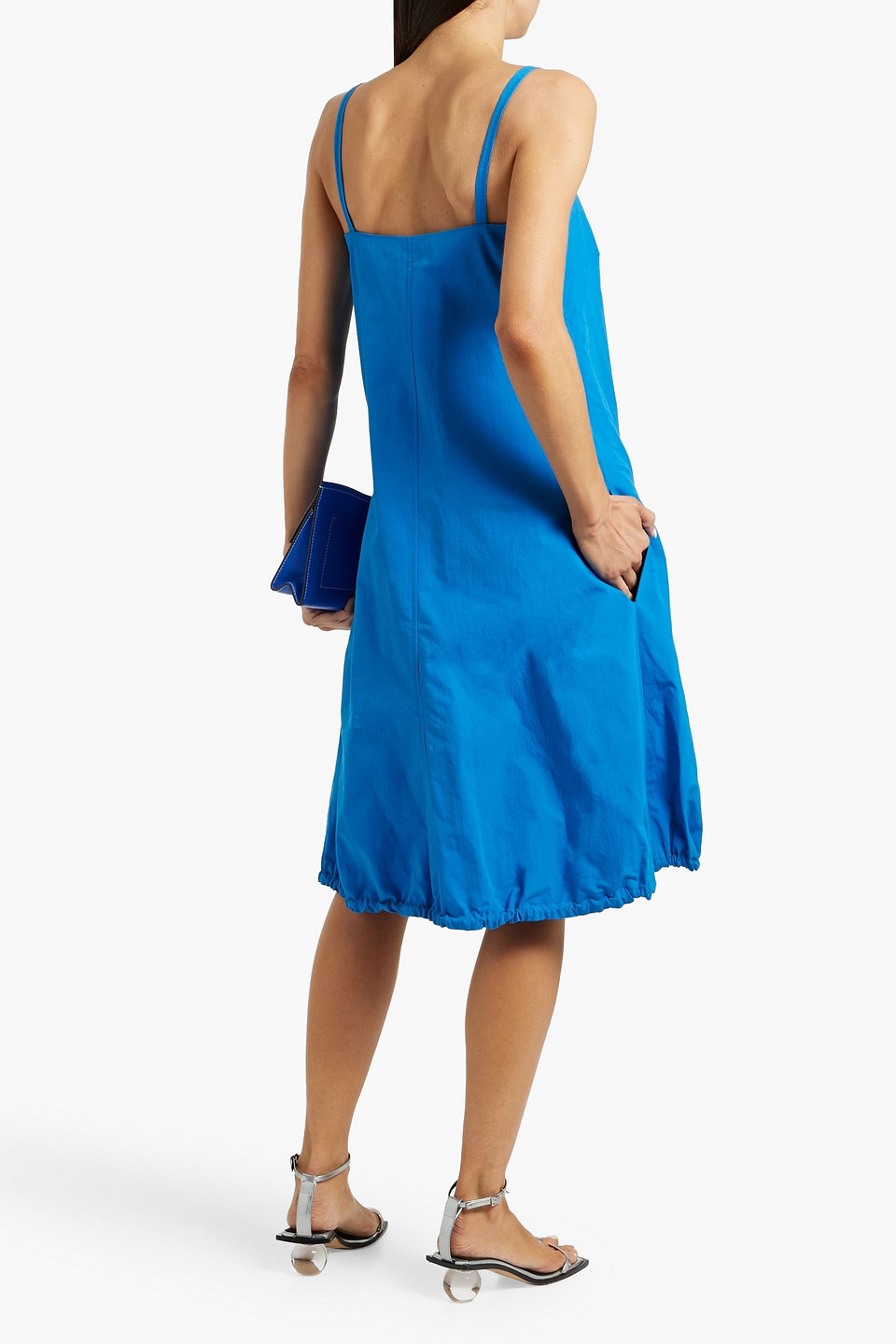 PROENZA SCHOULER EMILIA CRINKLED COTTON-BLEND POPLIN DRESS