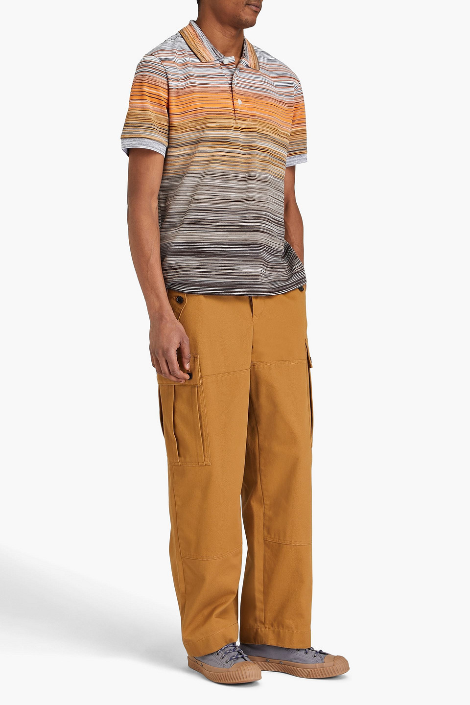 MISSONI SPACE-DYED COTTON-PIQUÉ POLO SHIRT