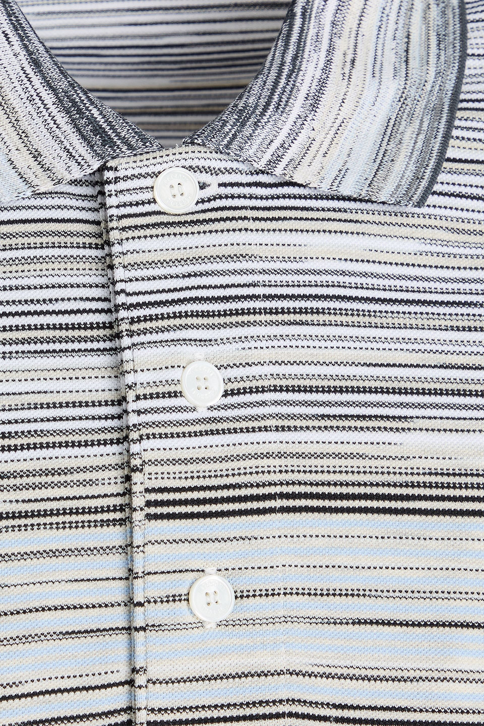 Missoni Space-dyed Cotton-piqué Polo Shirt In Light Blue