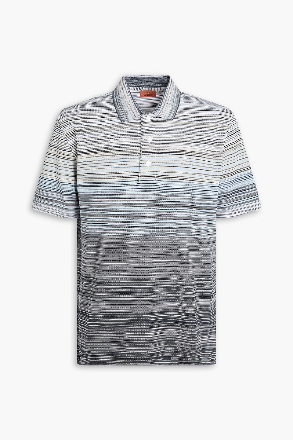 Missoni Space-dyed Cotton-piqué Polo Shirt In Light Blue