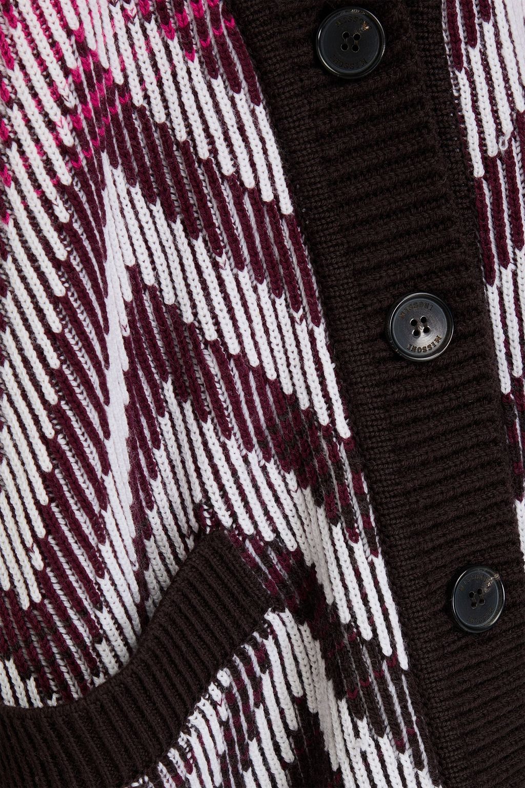 MISSONI 리브 울 코튼 혼방 카디건