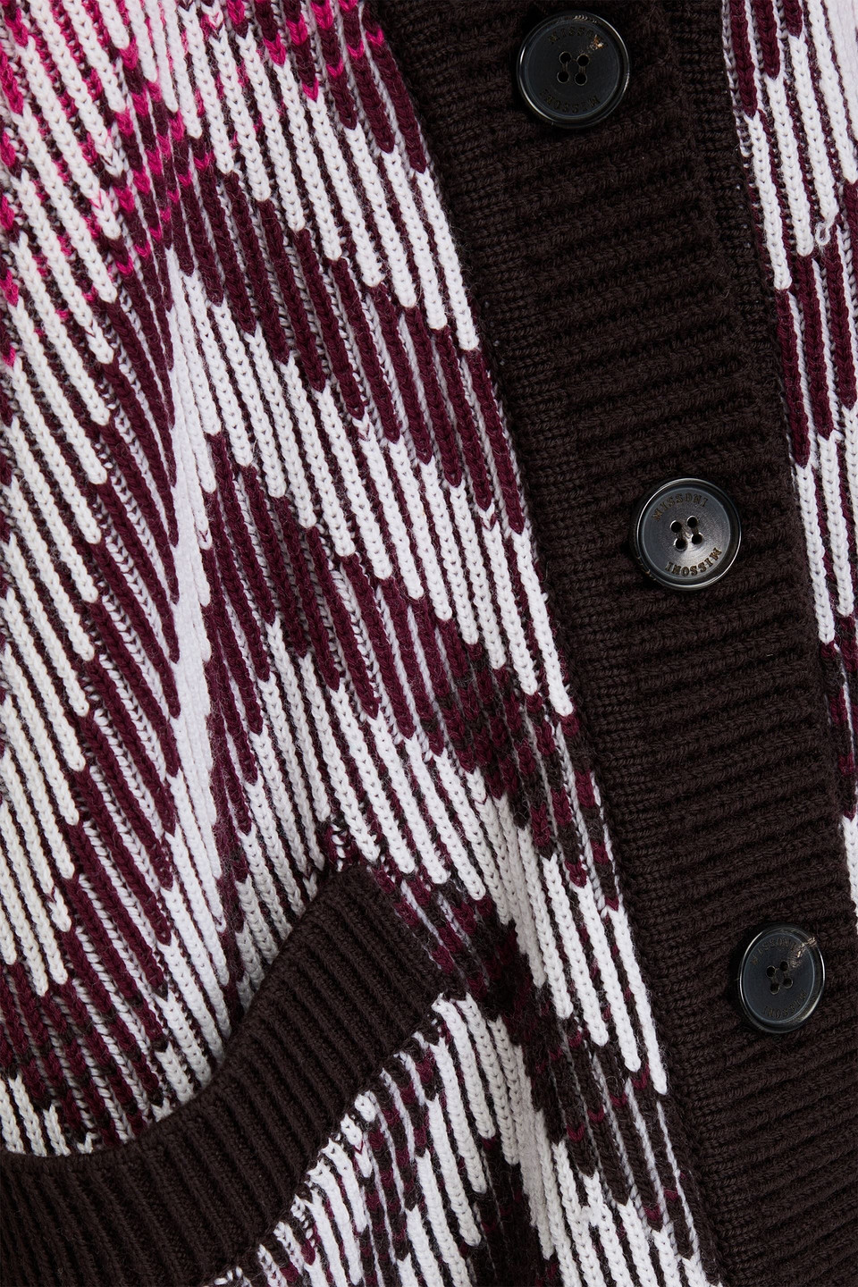 Missoni Ribbed Wool And Cotton-blend Cardigan In Multicolor