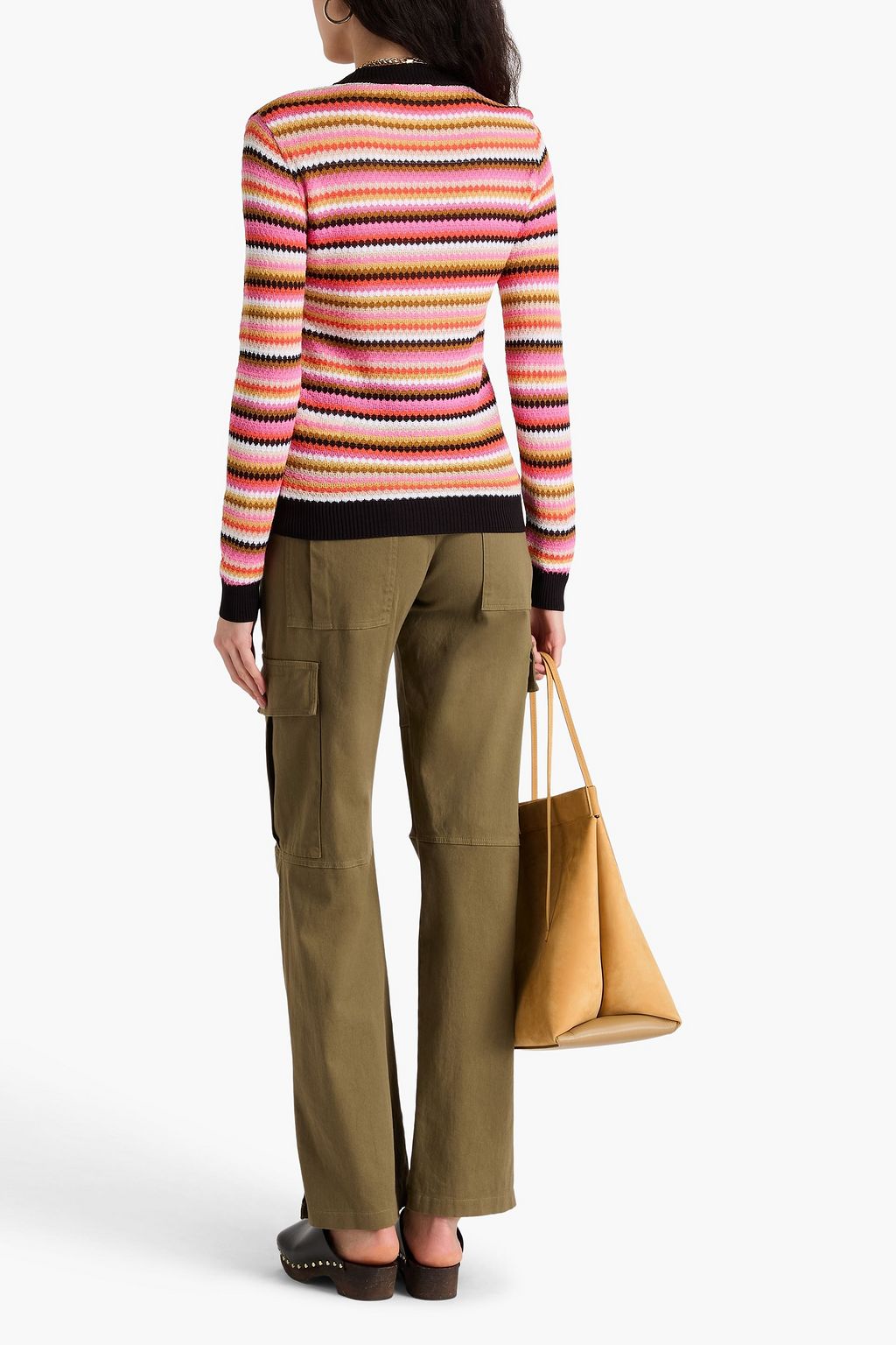 MISSONI كارديغان من مزيج من القطن بحبكة كروشيه بتصميم مخطط