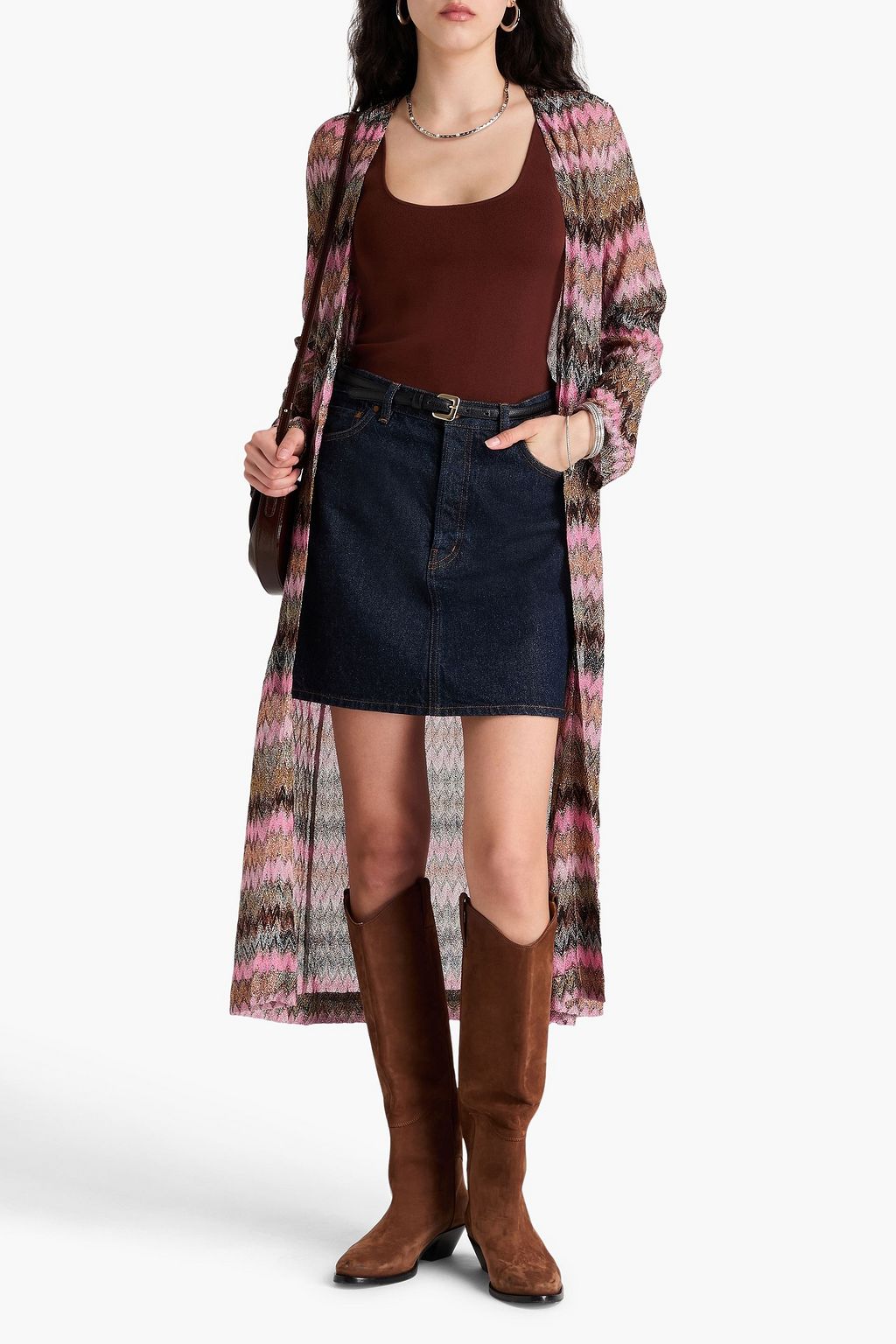 MISSONI Metallic crochet-knit cardigan