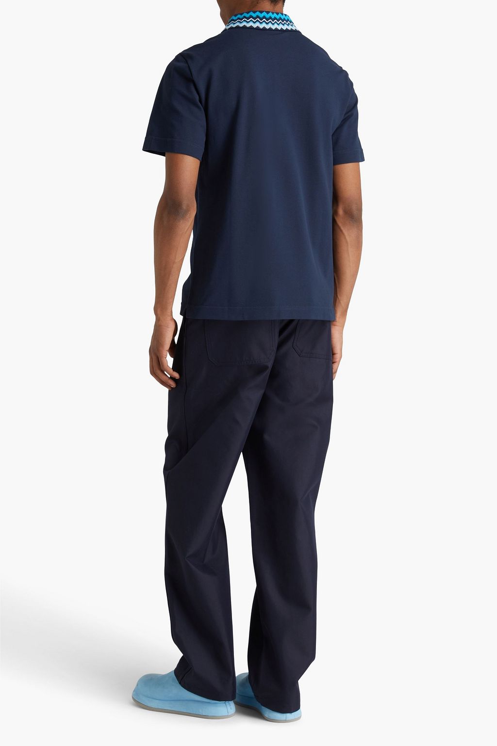 MISSONI Embroidered cotton-piqué polo shirt