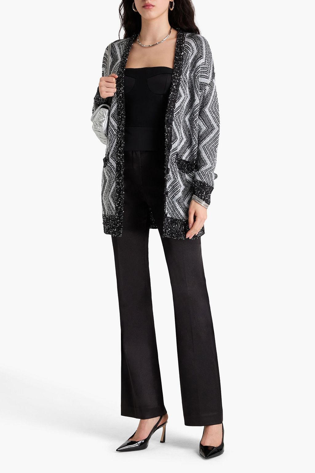 MISSONI Metallic crochet-knit cardigan