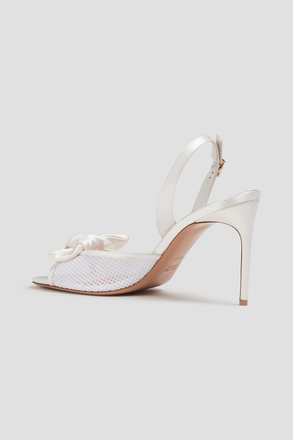 MALONE SOULIERS Maera 70 サテン&メッシュ スリングバックサンダル リボン付き
