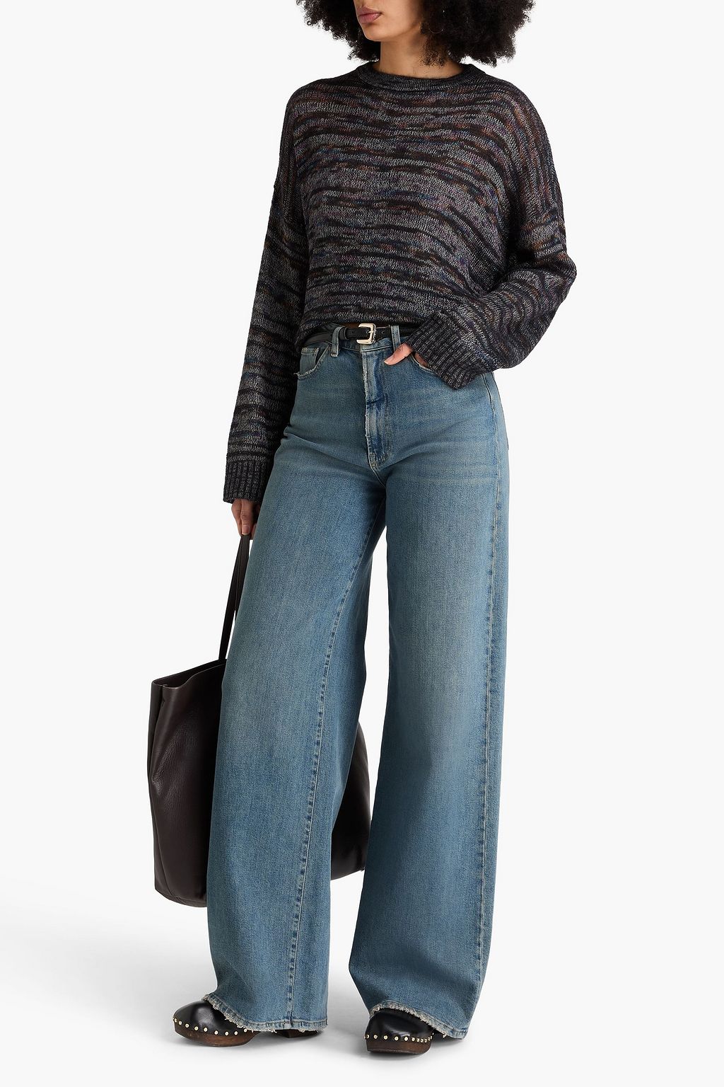 MISSONI Space-dyed crochet-knit sweater