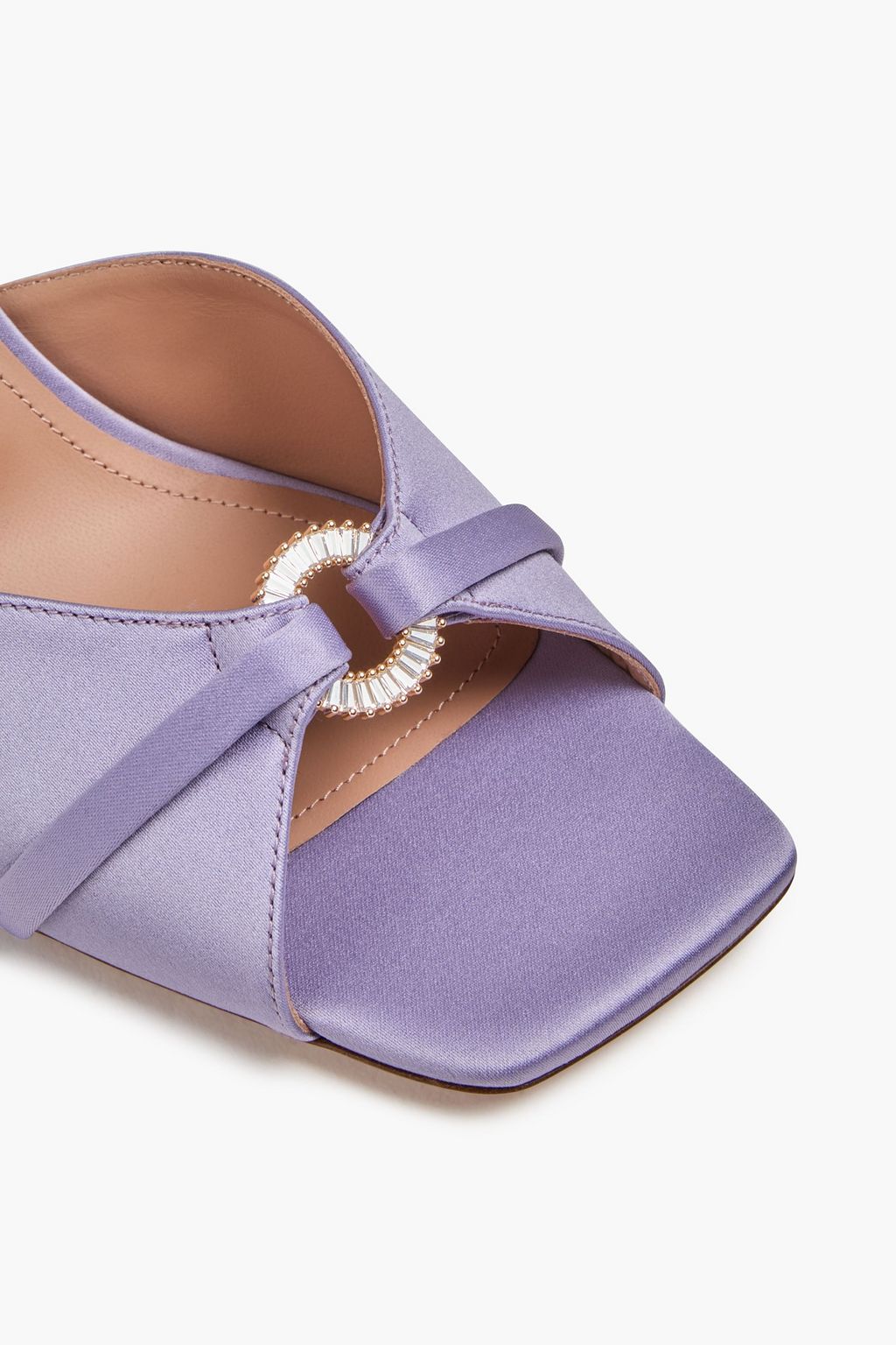 MALONE SOULIERS حذاء ميول "باتريشا 70" من الساتان مزين بزخارف