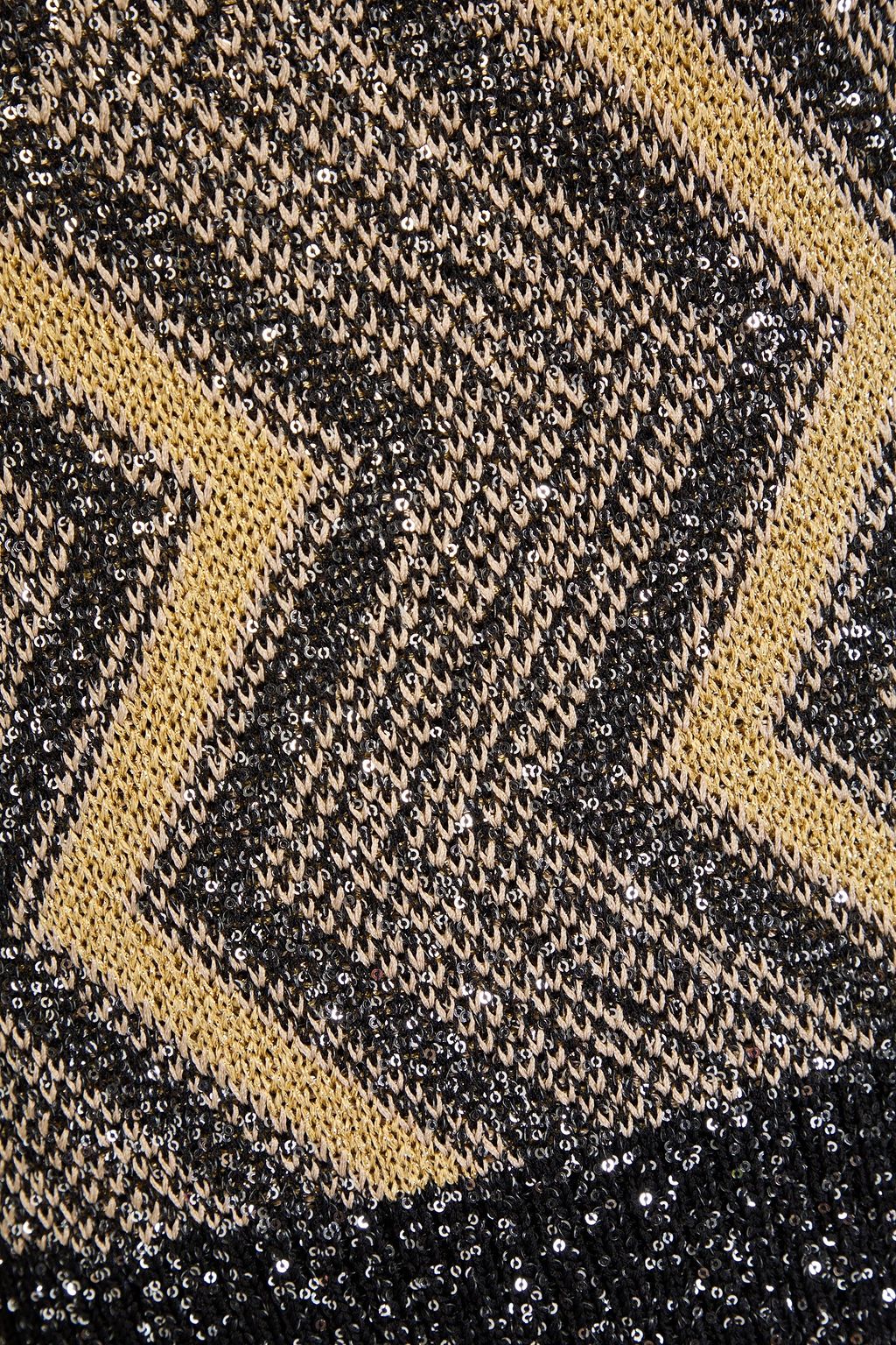 MISSONI فيست من نسيج محبوك بنمط كروشيه بلون معدني