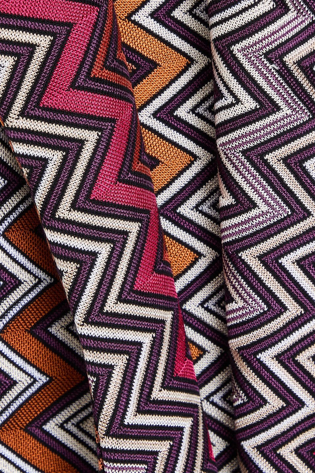 MISSONI Crochet-knit turtleneck mini dress