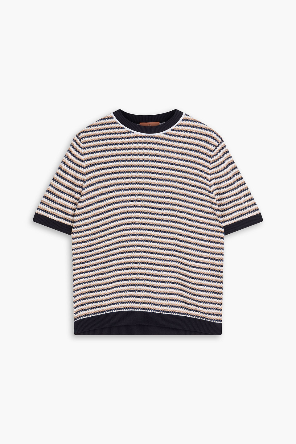 Jacquard-knit cotton T-shirt