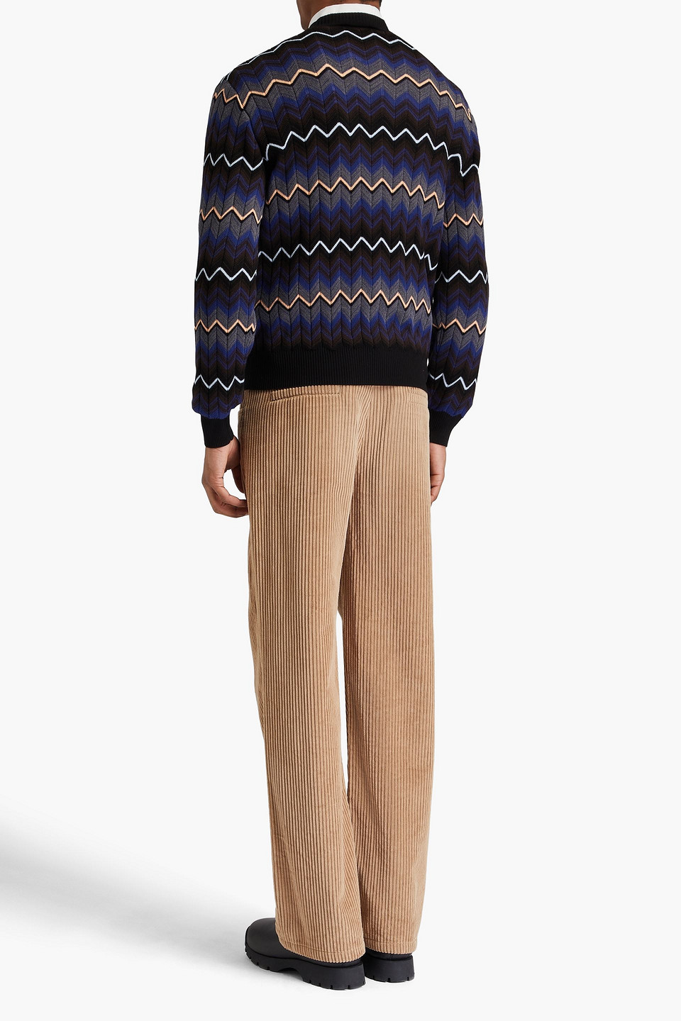 Missoni Jacquard-knit Cotton And Wool-blend Sweater In Blue