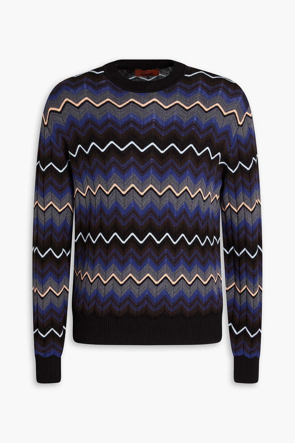 Missoni Jacquard-knit Cotton And Wool-blend Sweater In Blue