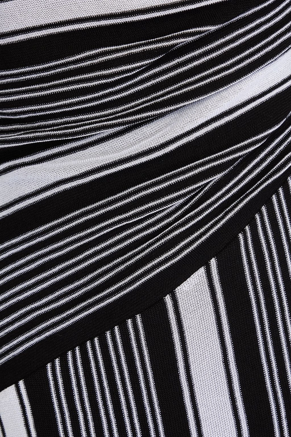 MISSONI فستان طويل مكشوف الكتف من مزيج القطن المخطط