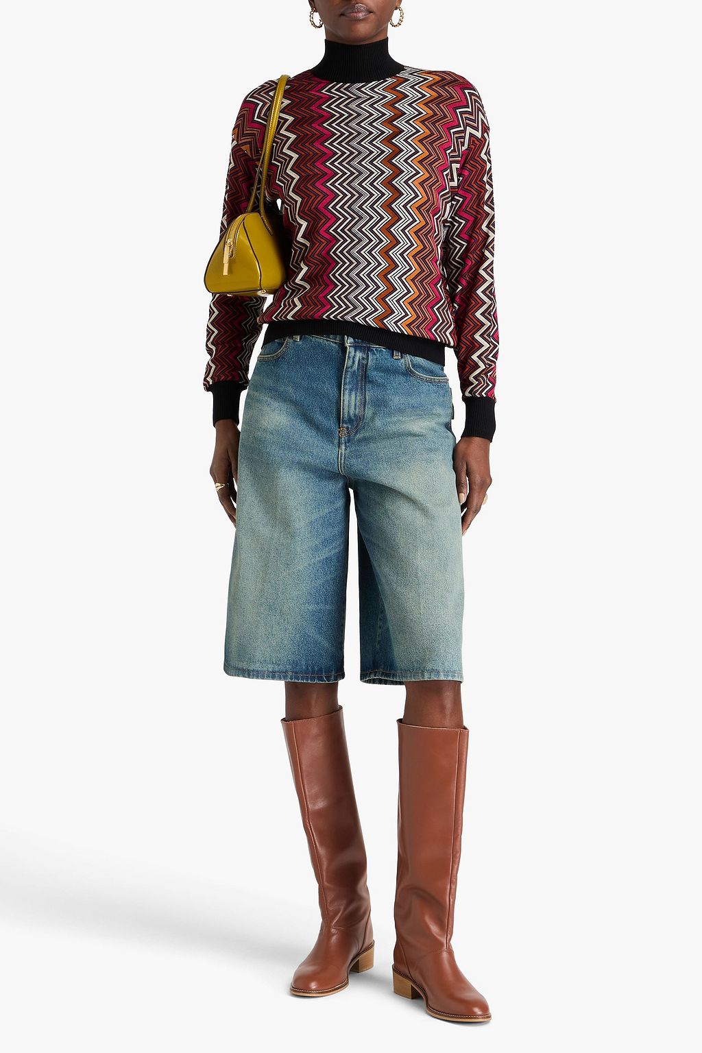 MISSONI Crochet-knit turtleneck sweater