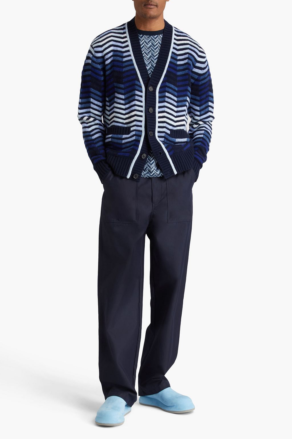 MISSONI كارديغان من الصوف بحبكة الجاكار