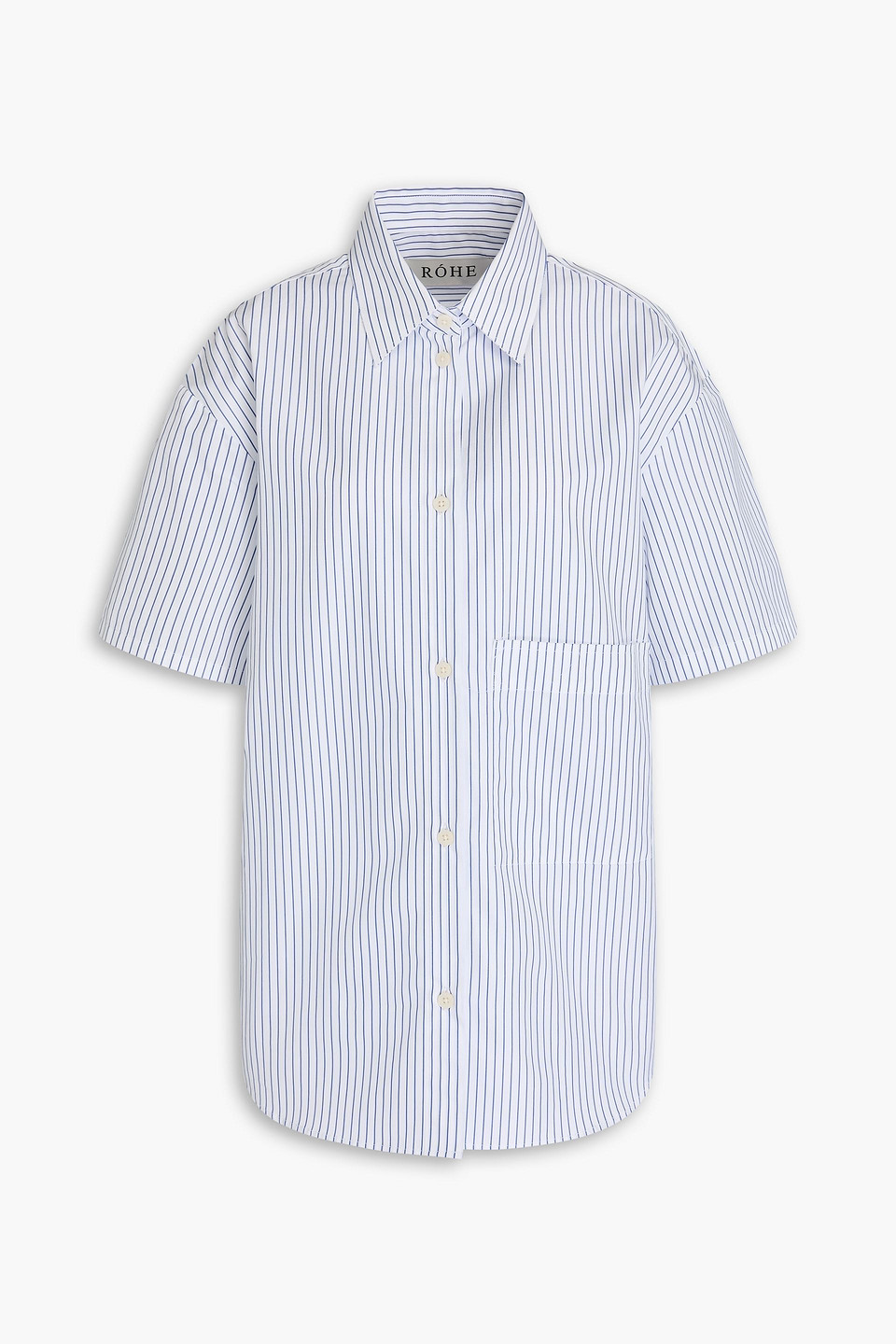 Rohe Striped Cotton-poplin Shirt In Blau