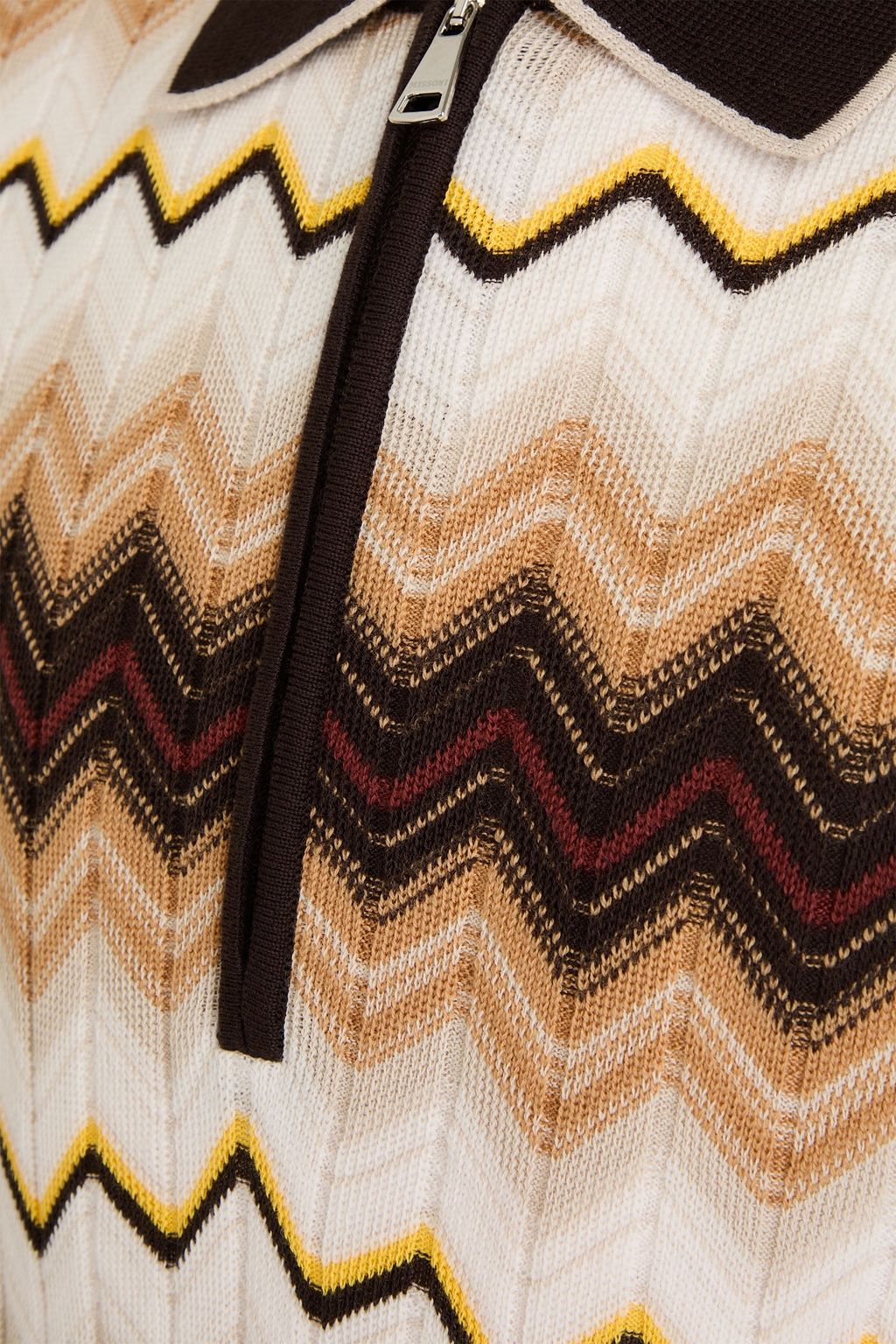 MISSONI كنزة رياضية بولو من مزيج صوف وقطن بحبكة كروشيه