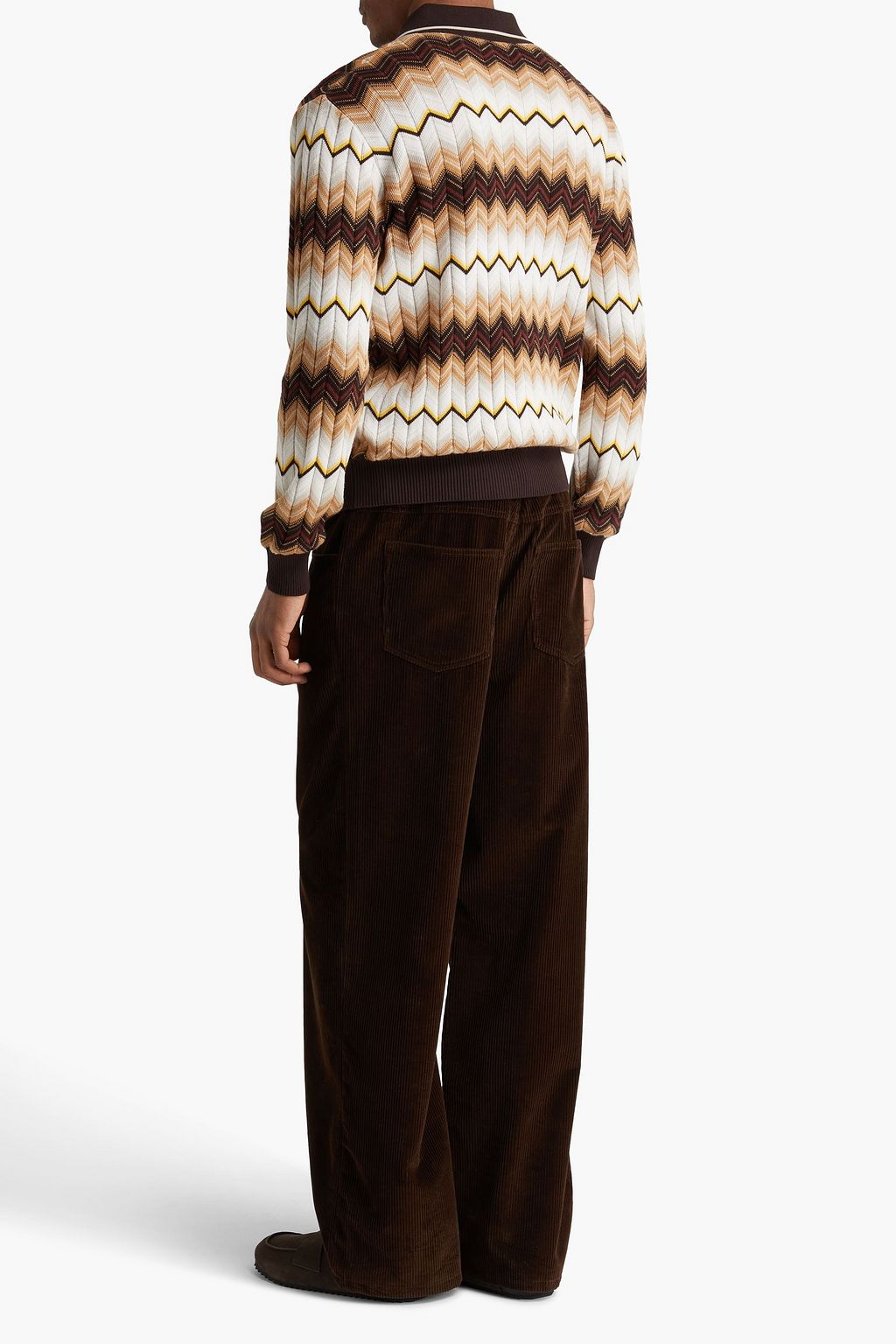 MISSONI كنزة رياضية بولو من مزيج صوف وقطن بحبكة كروشيه